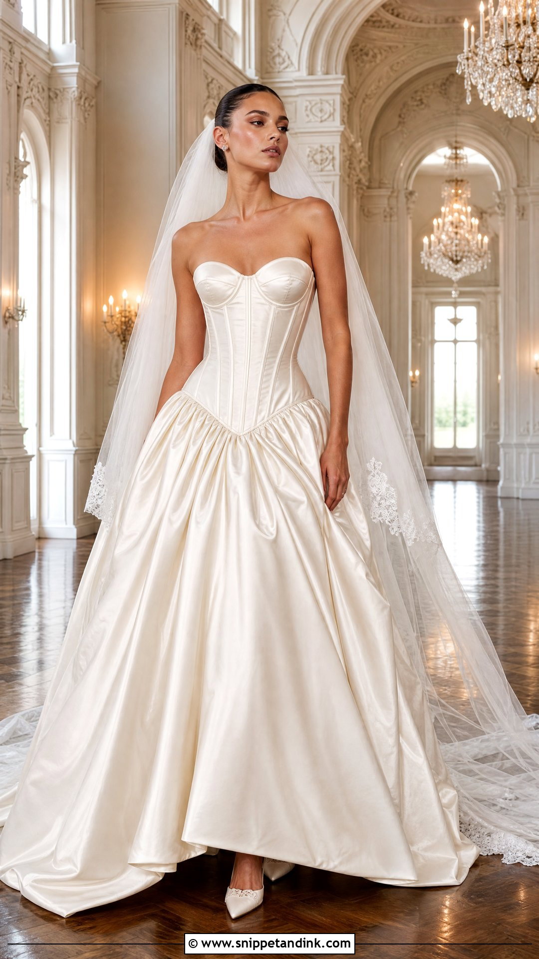 Corset Silk Drop Waist Wedding Dress - Snippet and Ink - 20 Silk Drop Waist Wedding Dress Ideas