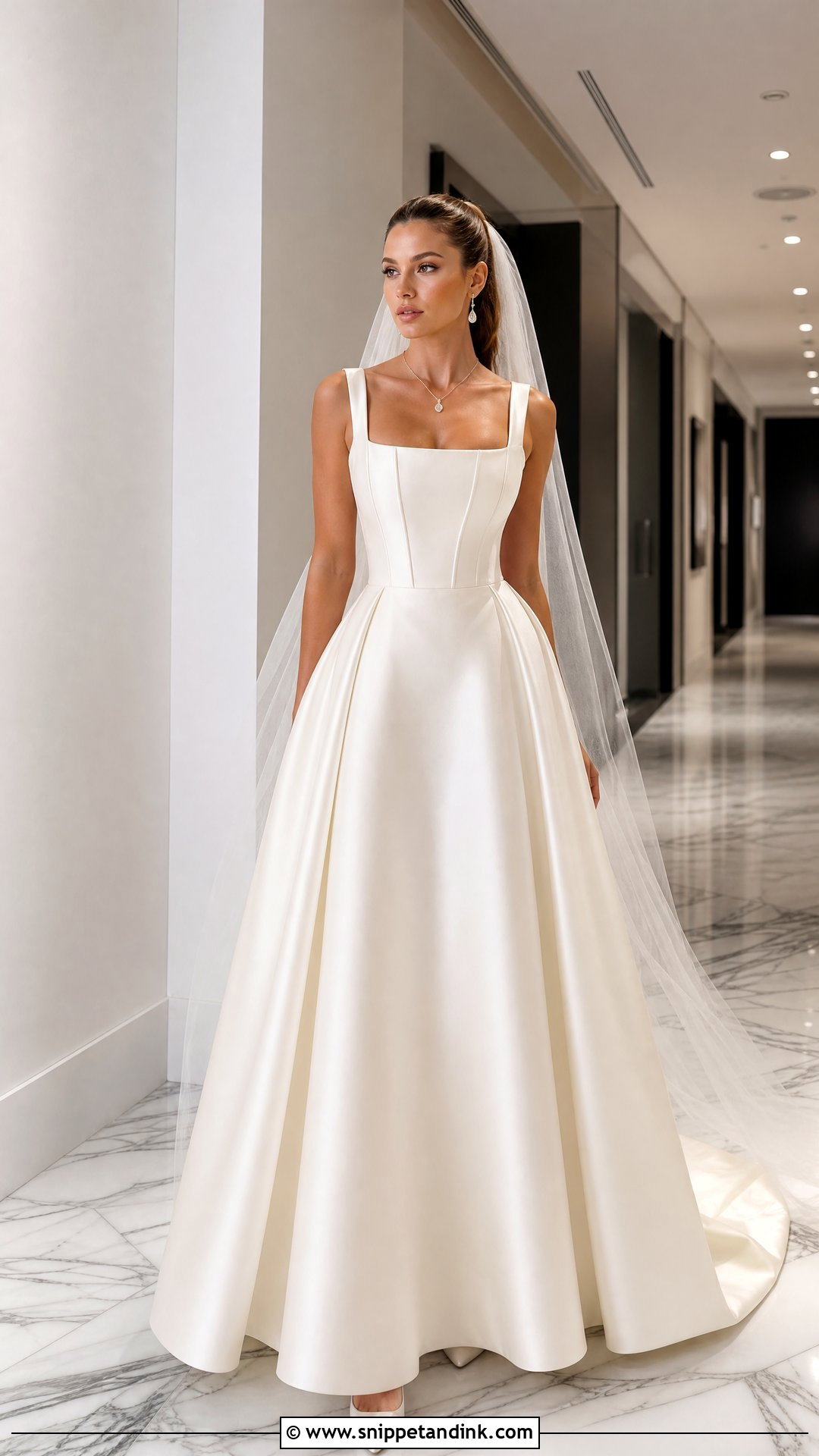 Corset Square Neck A Line Wedding Dress - Snippet and Ink - 20 Square Neck Wedding Dress Aline Ideas