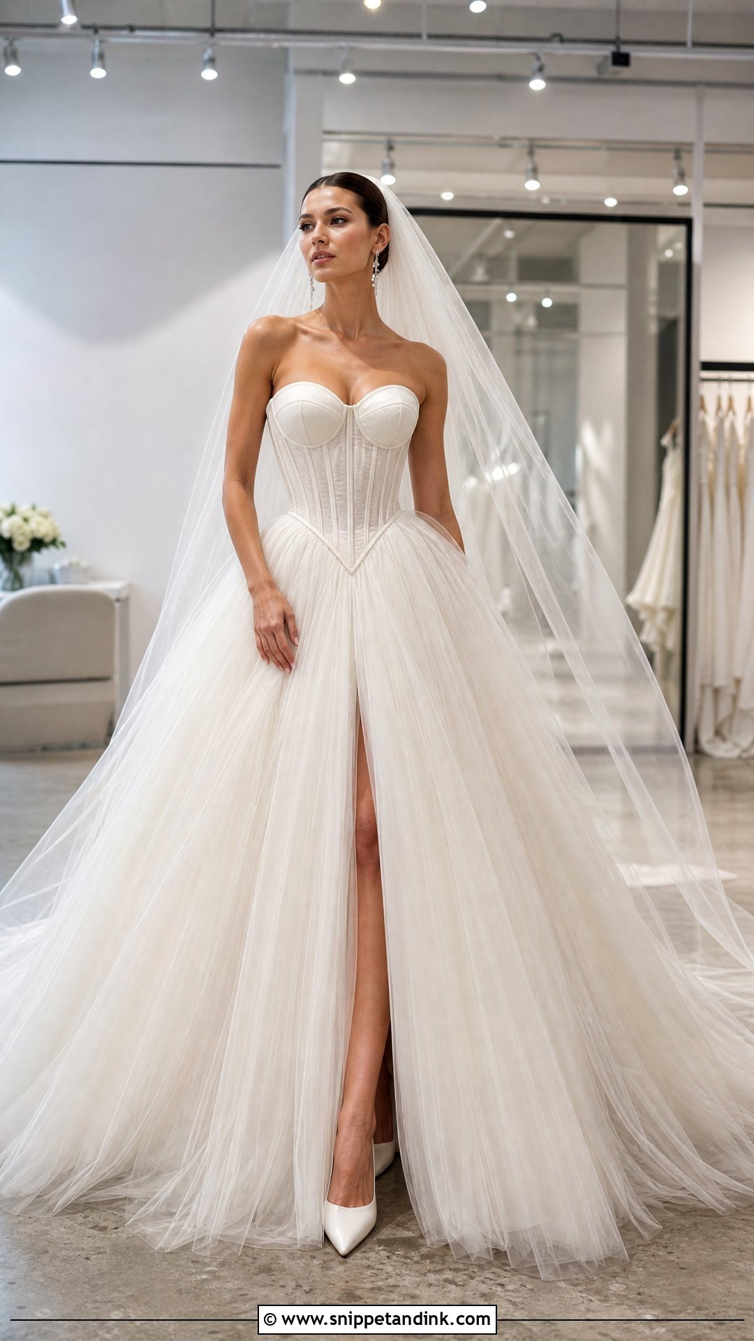 Corset Strapless Basque Waist Wedding Dress - Snippet and Ink - 20 Strapless Basque Waist Wedding Dress Ideas