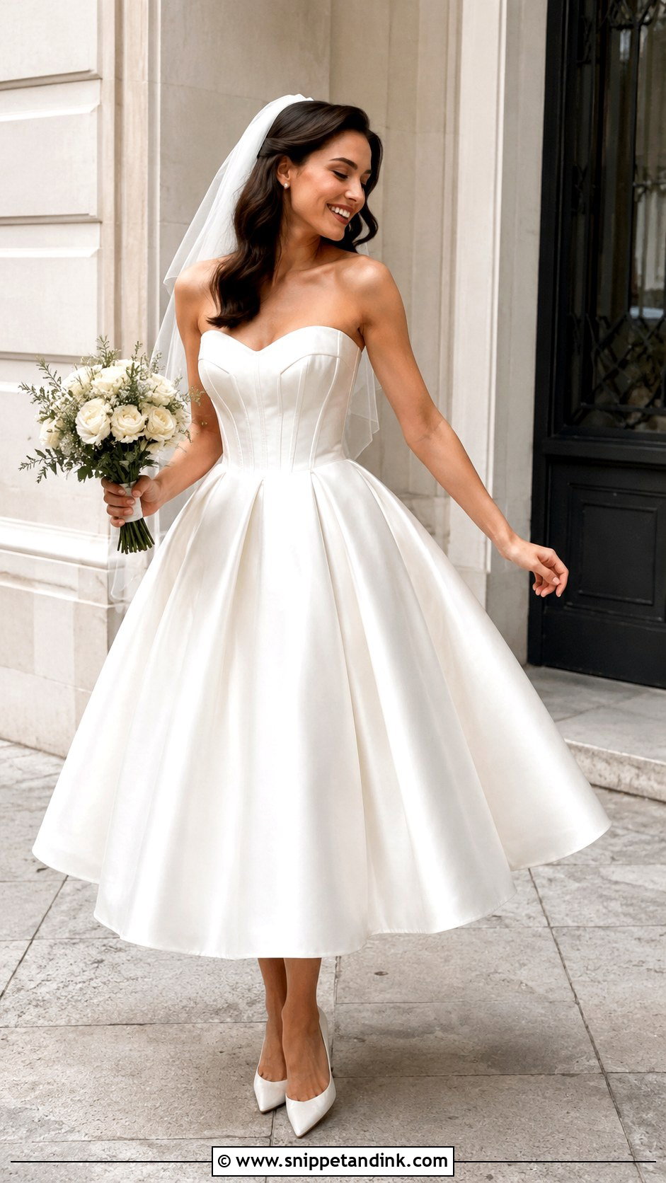 Corset Tea Length Wedding Dress - Snippet and Ink - 25 Vintage Corset Wedding Dress Ideas