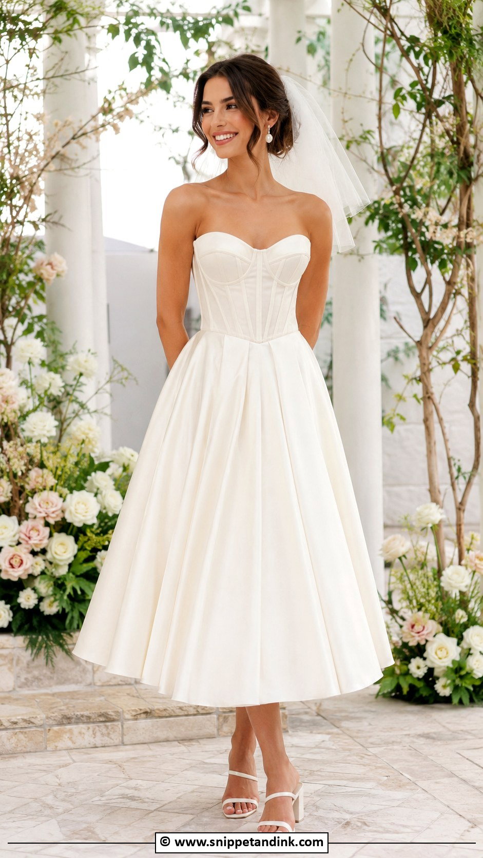 Corset Tea Length Wedding Dress - Snippet and Ink - 30 Corset Wedding Dresses