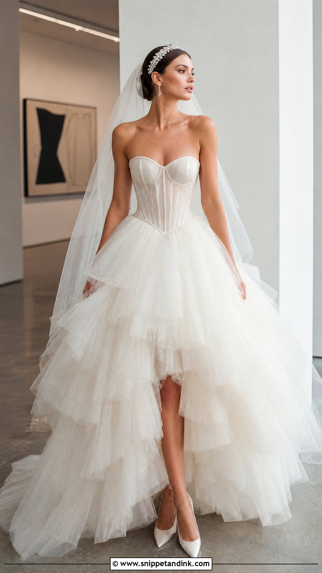 Corset Tiered Tulle Wedding Dress - Snippet and Ink - 20 Tiered Tulle Wedding Dress Ideas