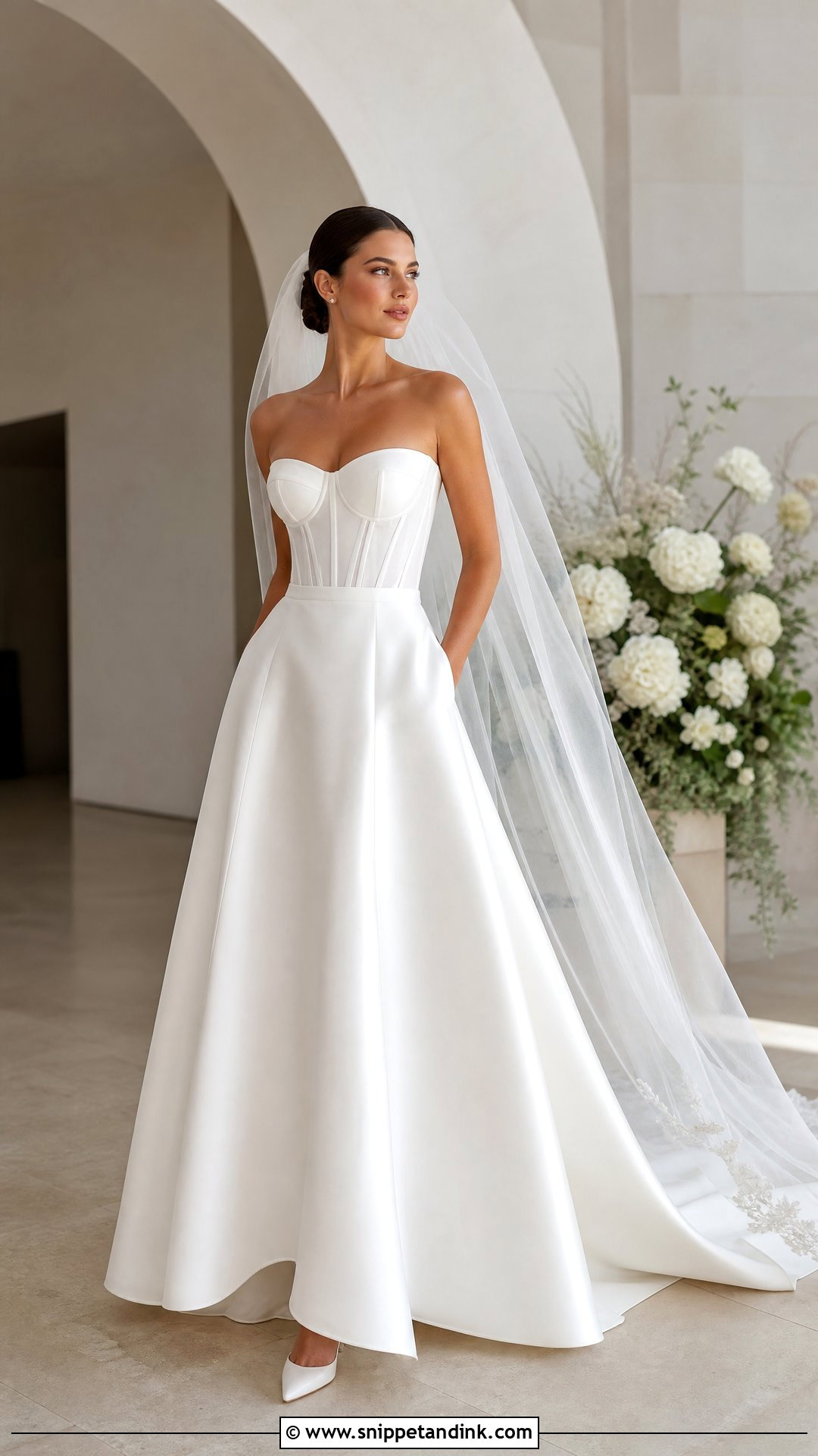 Corset Top And A Line Skirt Wedding Dress - Snippet and Ink - 20 Skirt Wedding Dress Ideas