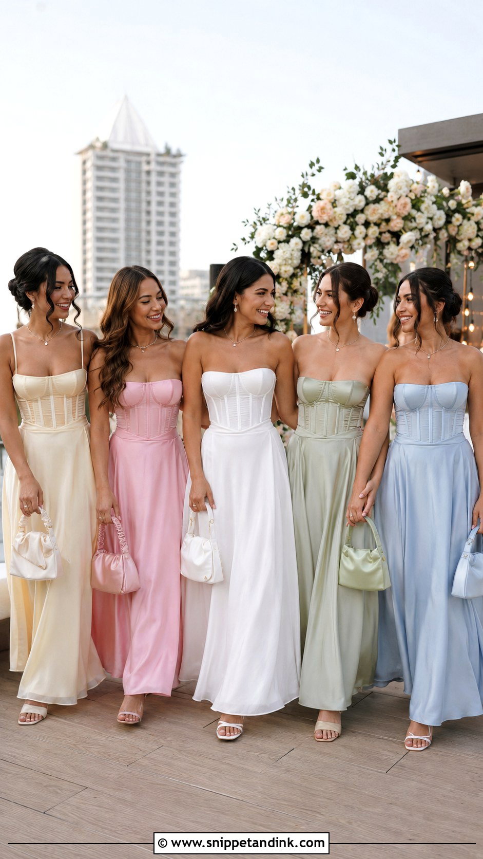 Corset Top And Maxi Skirt Bridal Party Bachelorette Outfit - Snippet and Ink - 20 Bridal Party Bachelorette Outfits
