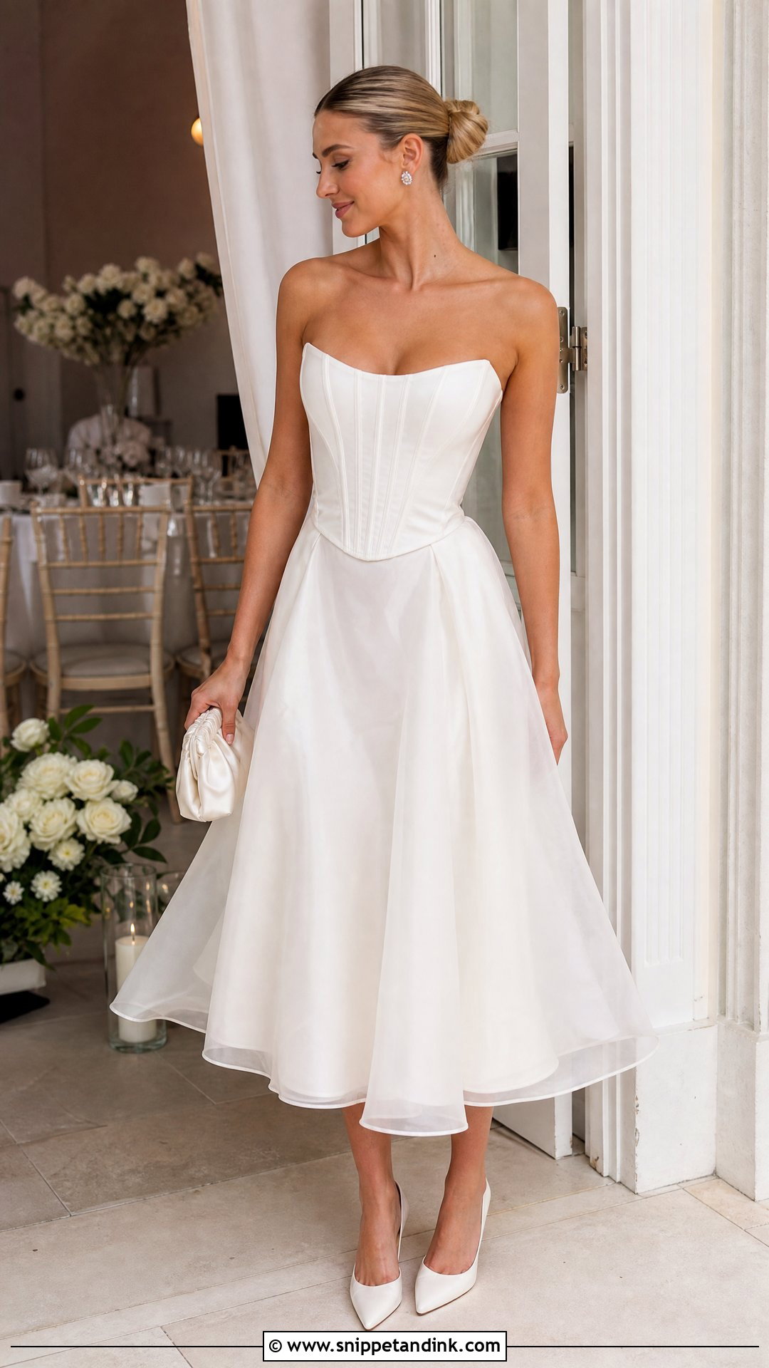 Corset Top And Midi Skirt Wedding Send Off Outfit - Snippet and Ink - 20 Wedding Send Off Outfit Ideas