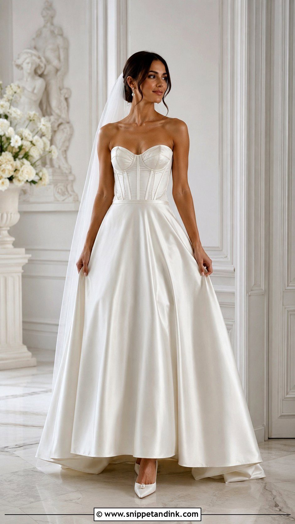 Corset Top And Satin Skirt Wedding Dress - Snippet and Ink - 25 Top and Skirt Wedding Dress Ideas