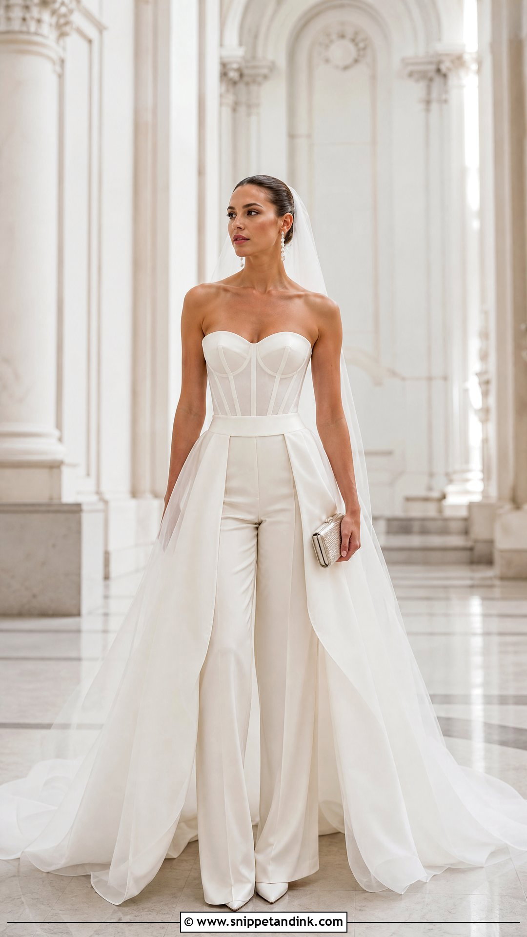 Corset Top And Trouser Overskirt Bridal Separates - Snippet and Ink - 25 Bridal Separates Ideas