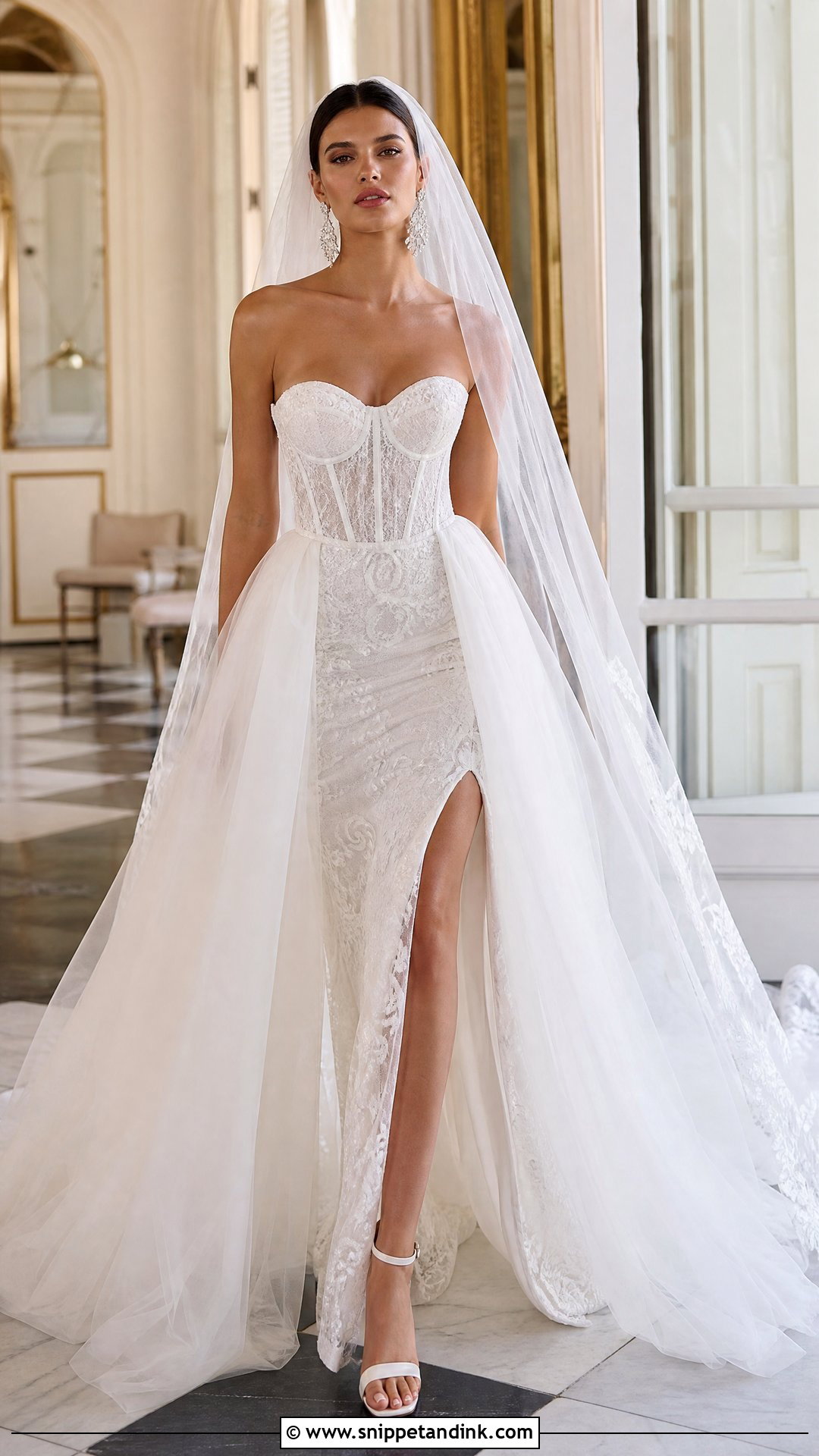 Corset Top Wedding Dress With Overskirt - Snippet and Ink - 25 Wedding Dress Corset Top Ideas
