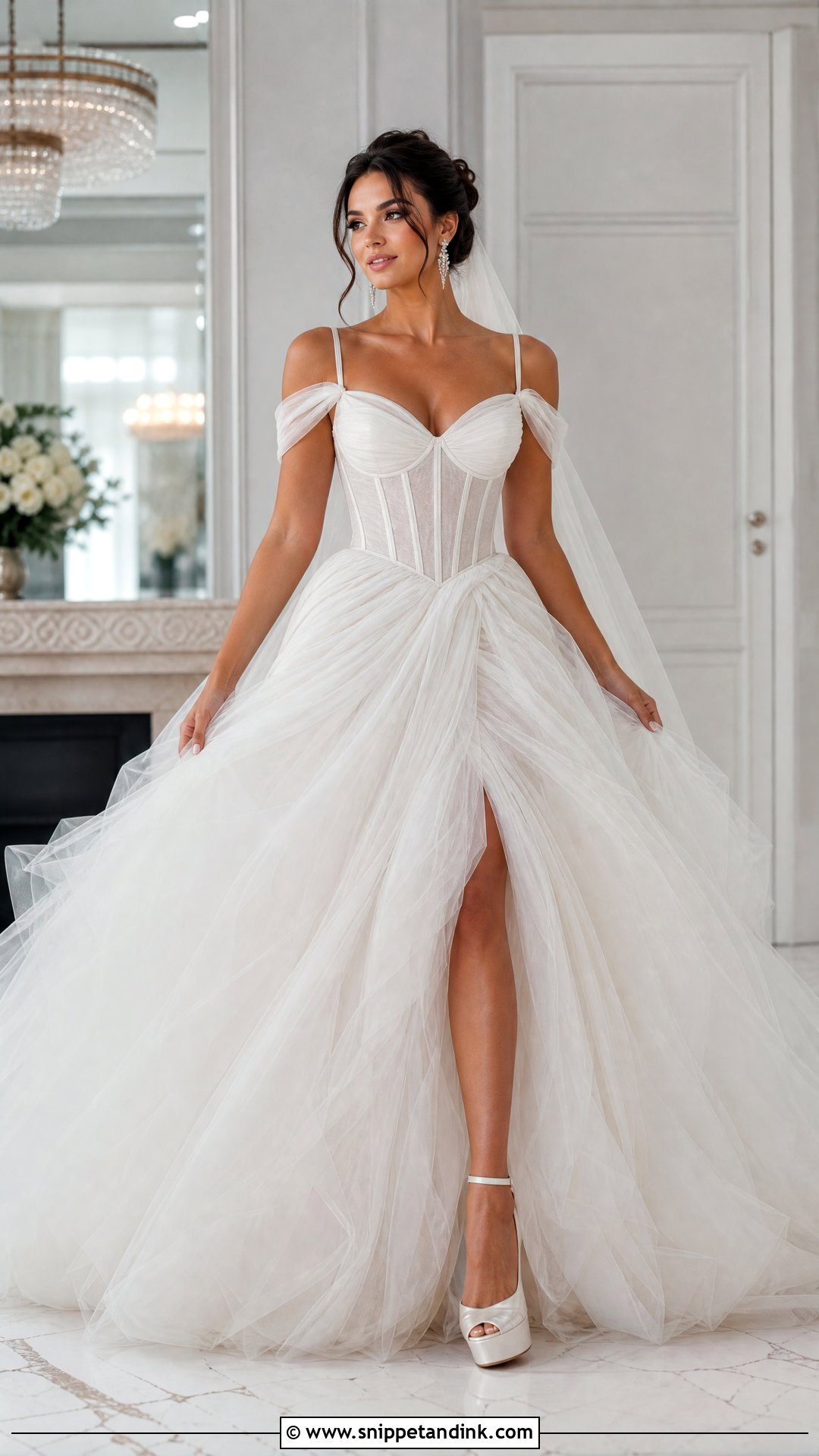 Corset Tulle Ball Gown Wedding Dress - Snippet and Ink - 20 Tulle Ball Gown Wedding Dress Ideas
