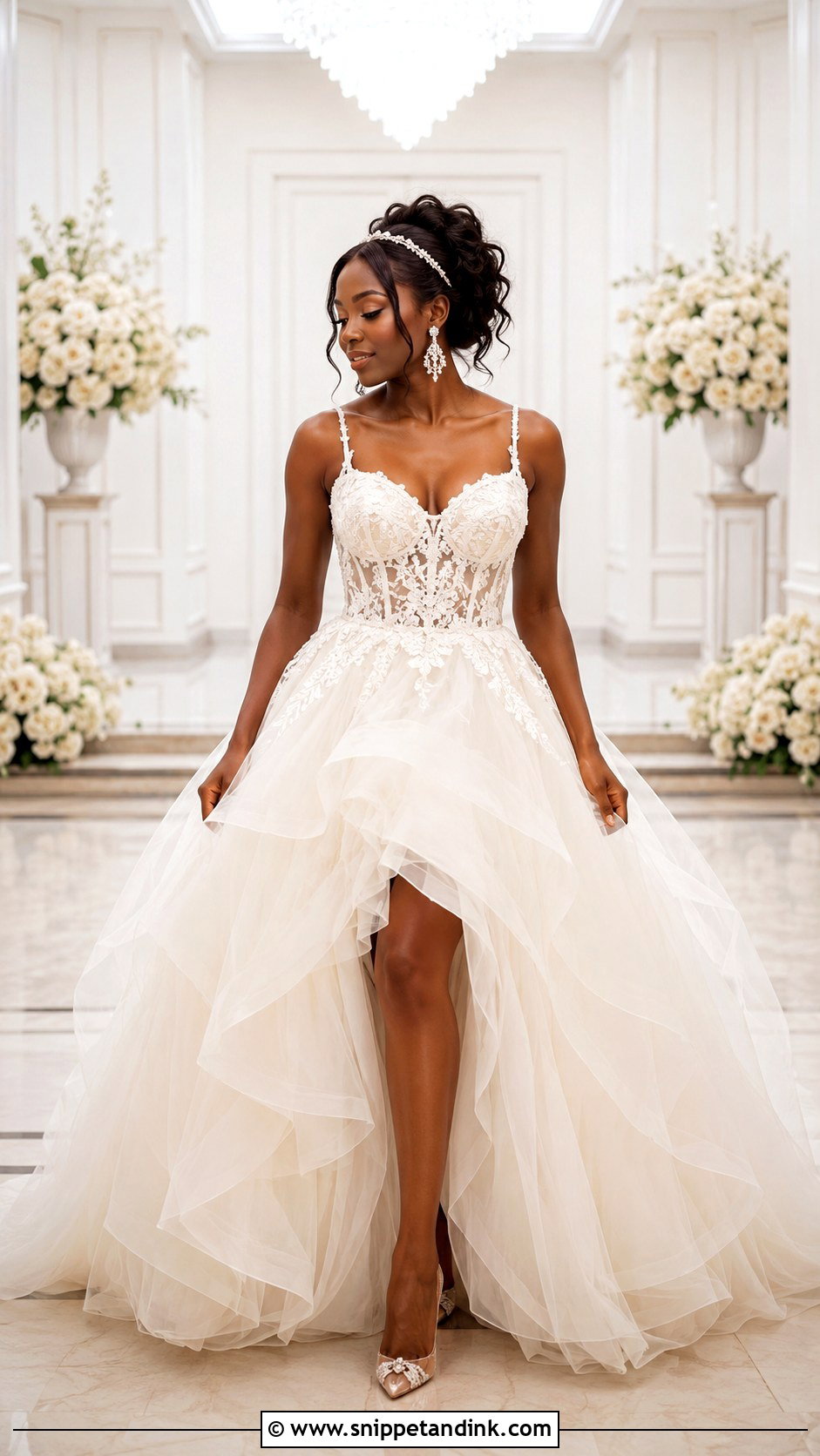 Corset Tulle Ball Gown Wedding Dress - Snippet and Ink - 20 Black Bride Wedding Dress Ideas