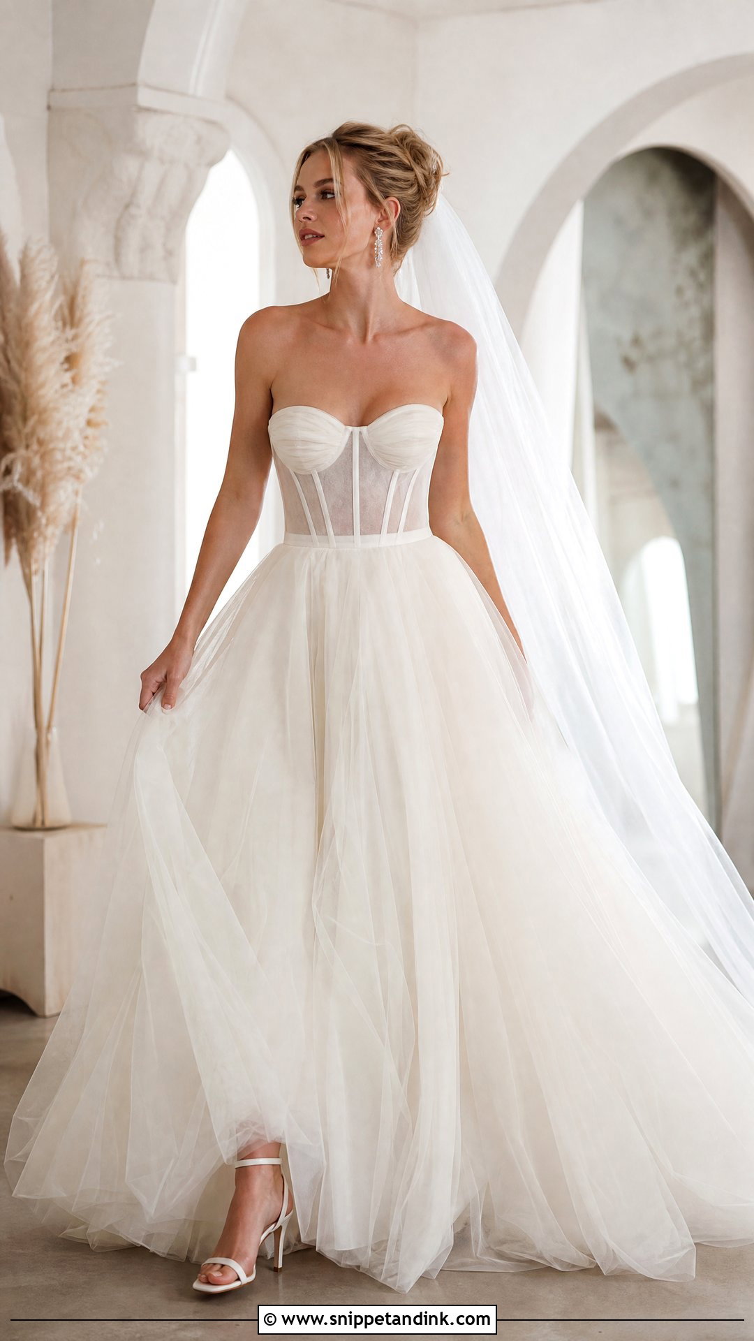 Corset Tulle Full Skirt Wedding Dress - Snippet and Ink - 20 Full Skirt Wedding Dress Ideas