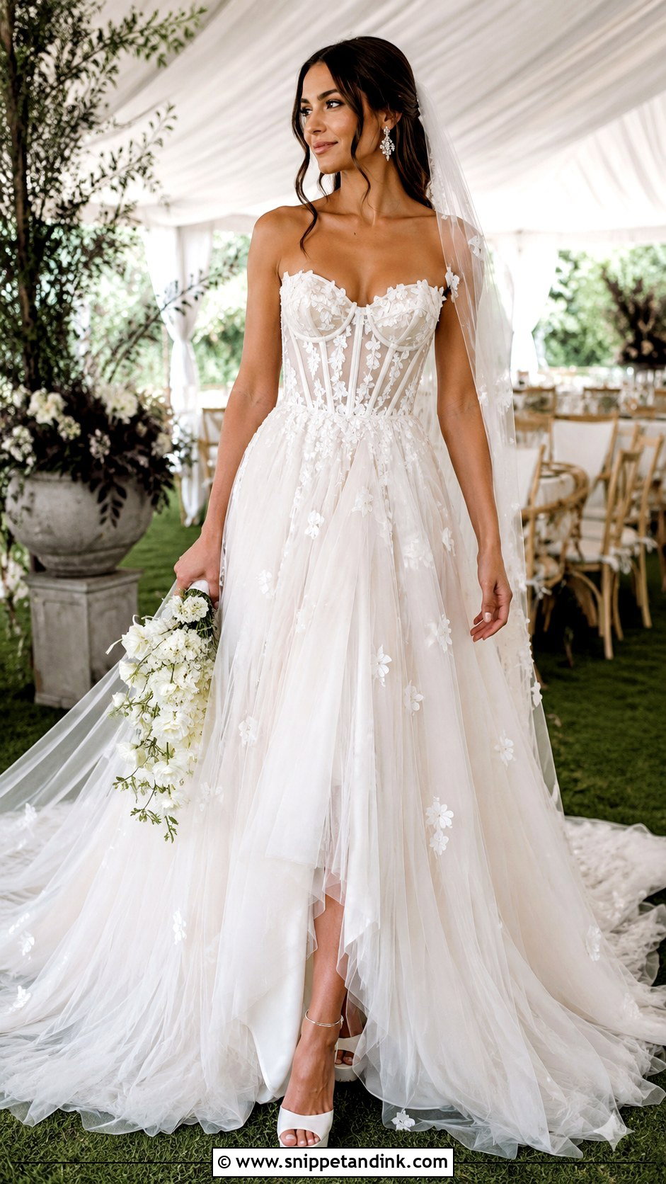 Corset Tulle June Wedding Dress - Snippet and Ink - 20 June Wedding Dress Ideas