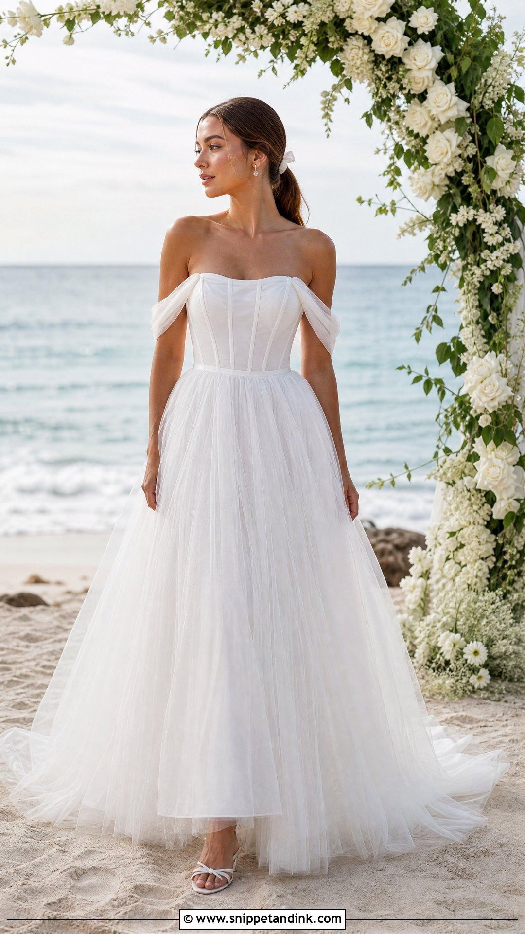 Corset Tulle Sea Wedding Dress - Snippet and Ink - 20 Sea Wedding Dress Ideas