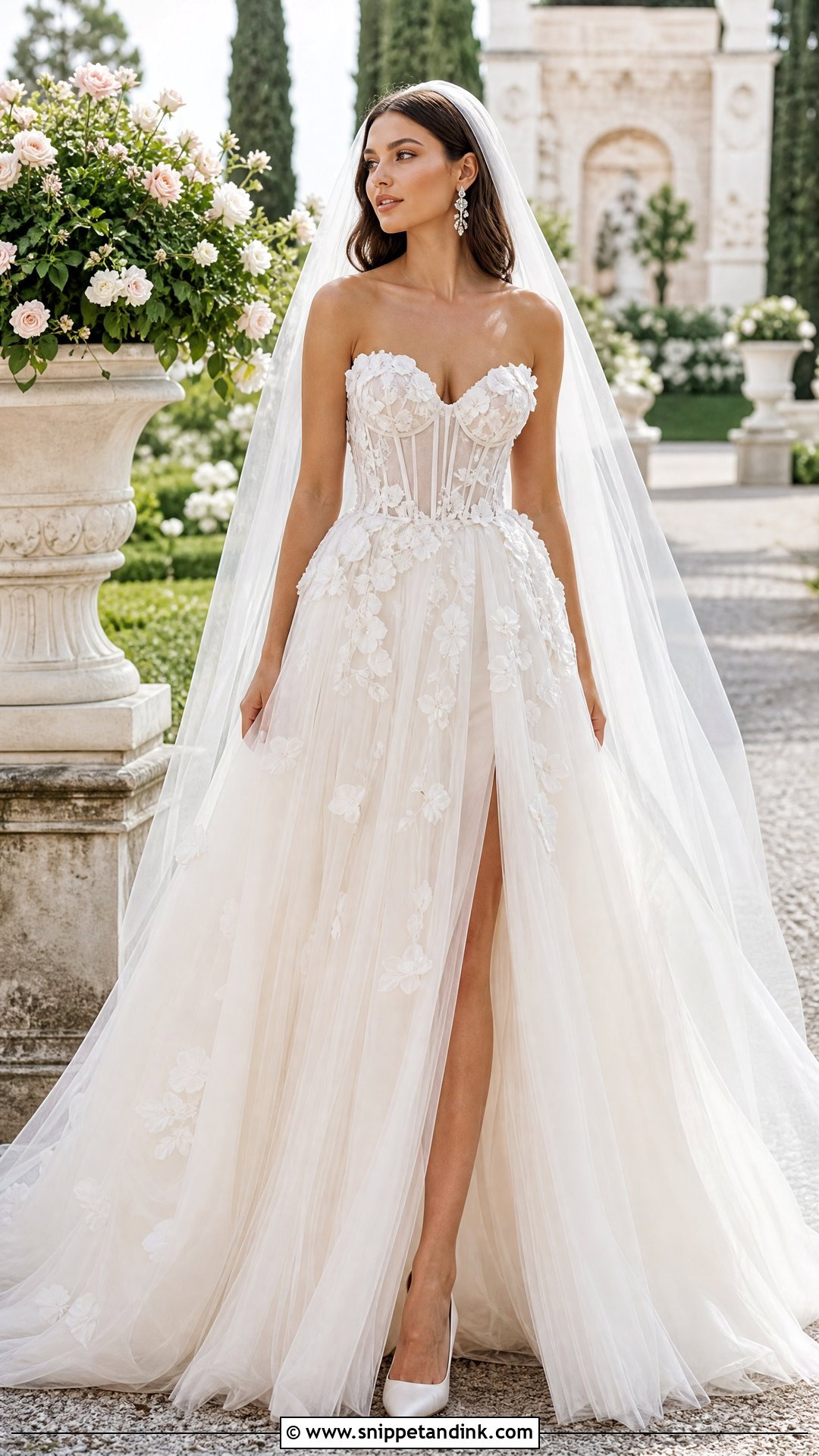 Corset Tulle Wedding Dress With Roses - Snippet and Ink - 20 Wedding Dress with Roses Ideas