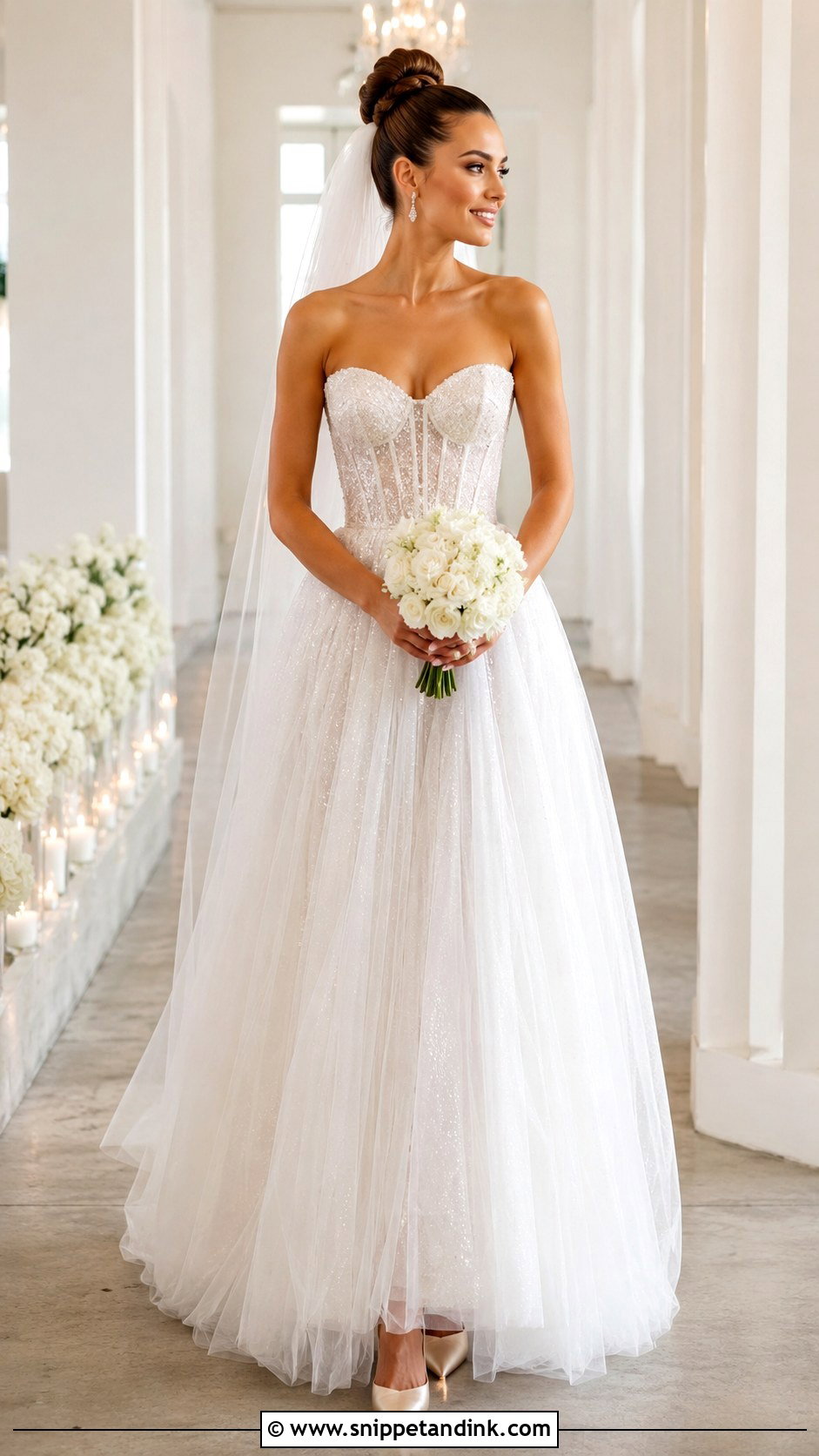 Corset Tulle Wedding Dress With Sparkle - Snippet and Ink - 20 Allure Bridal Couture Ideas