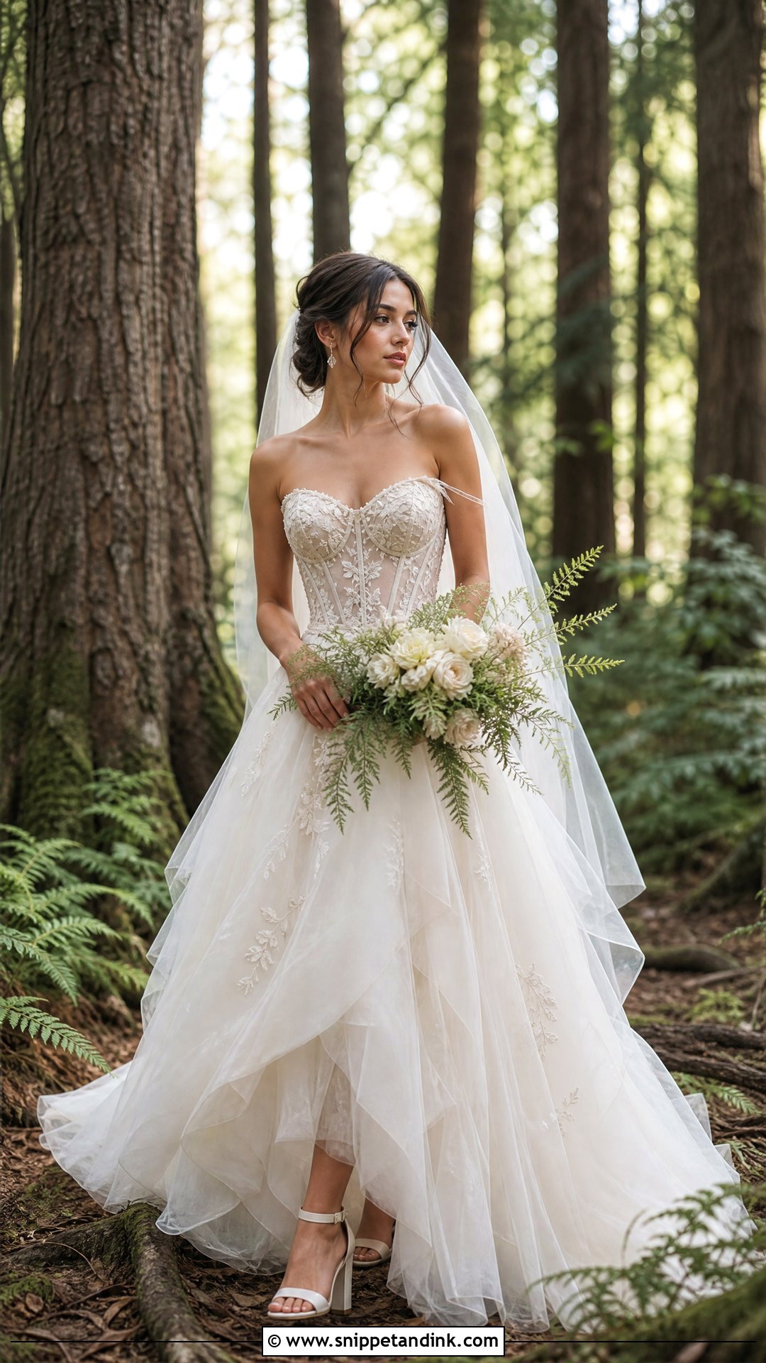 Corset Tulle Woodland Wedding Dress - Snippet and Ink - 25 Woodland Wedding Dress Ideas