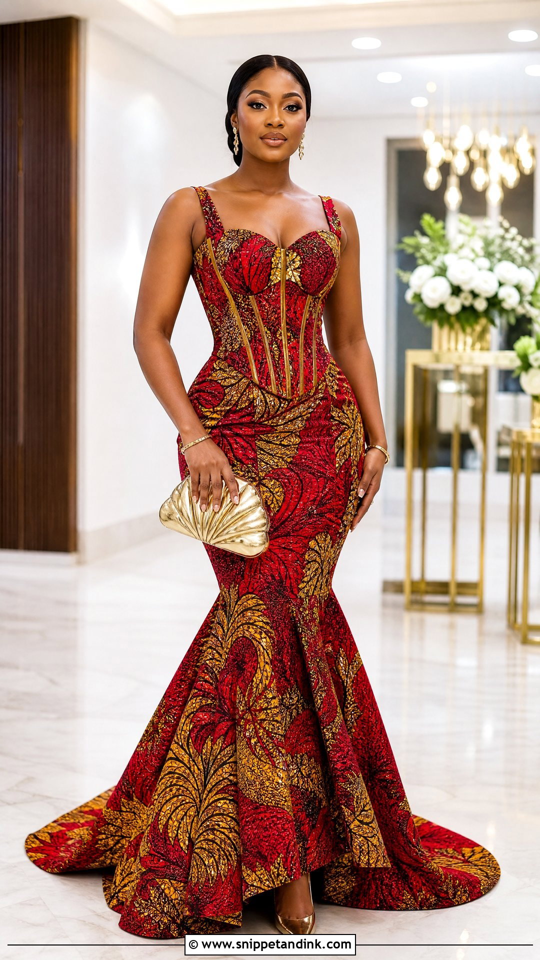 Corset Waist Fitted Ankara Gown - Snippet and Ink - 25 Fitted Ankara Gowns
