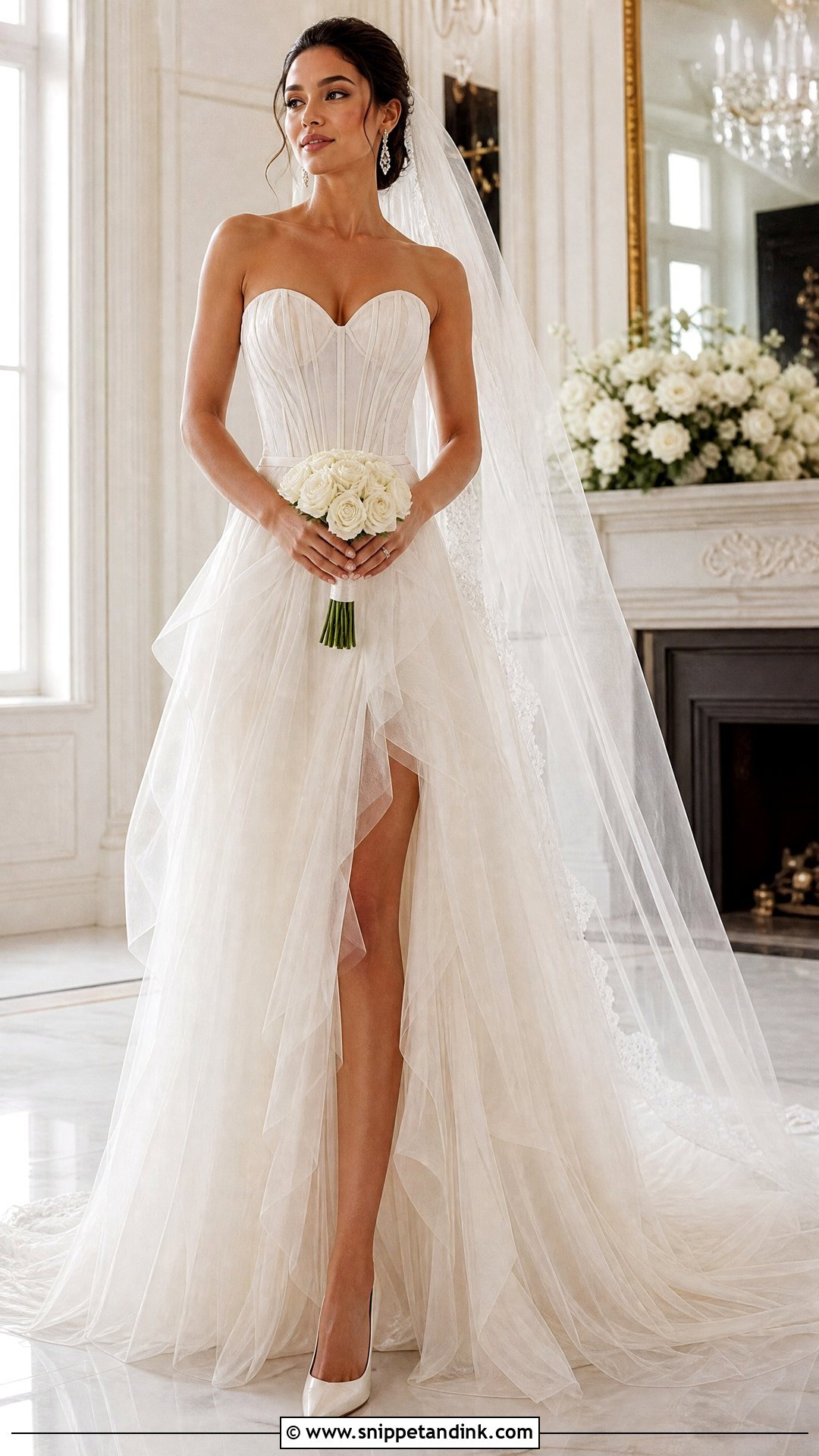 Corset Waterfall Wedding Dress - Snippet and Ink - 20 Waterfall Wedding Dress Ideas