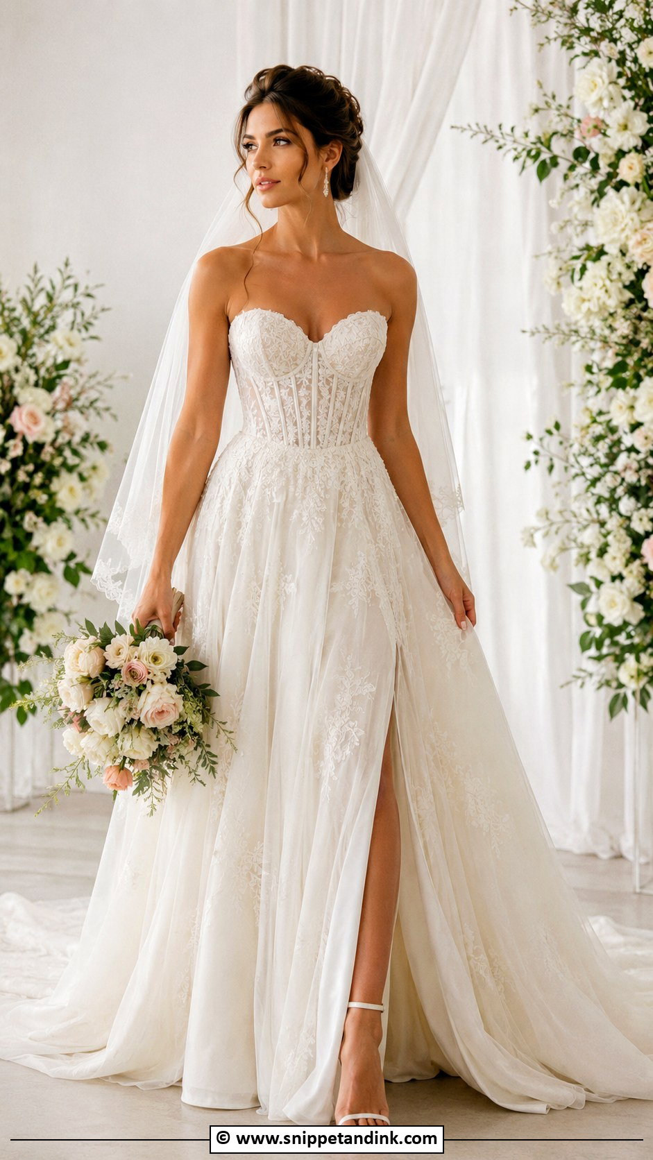 Corset Wedding Dress Outfit - Snippet and Ink - 25 Bride Wedding Outfits