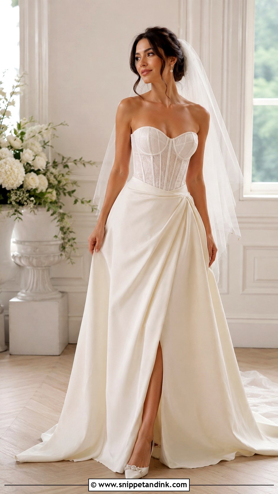 Corset Wedding Dress With A Line Skirt - Snippet and Ink - 25 Small Wedding Dress Ideas