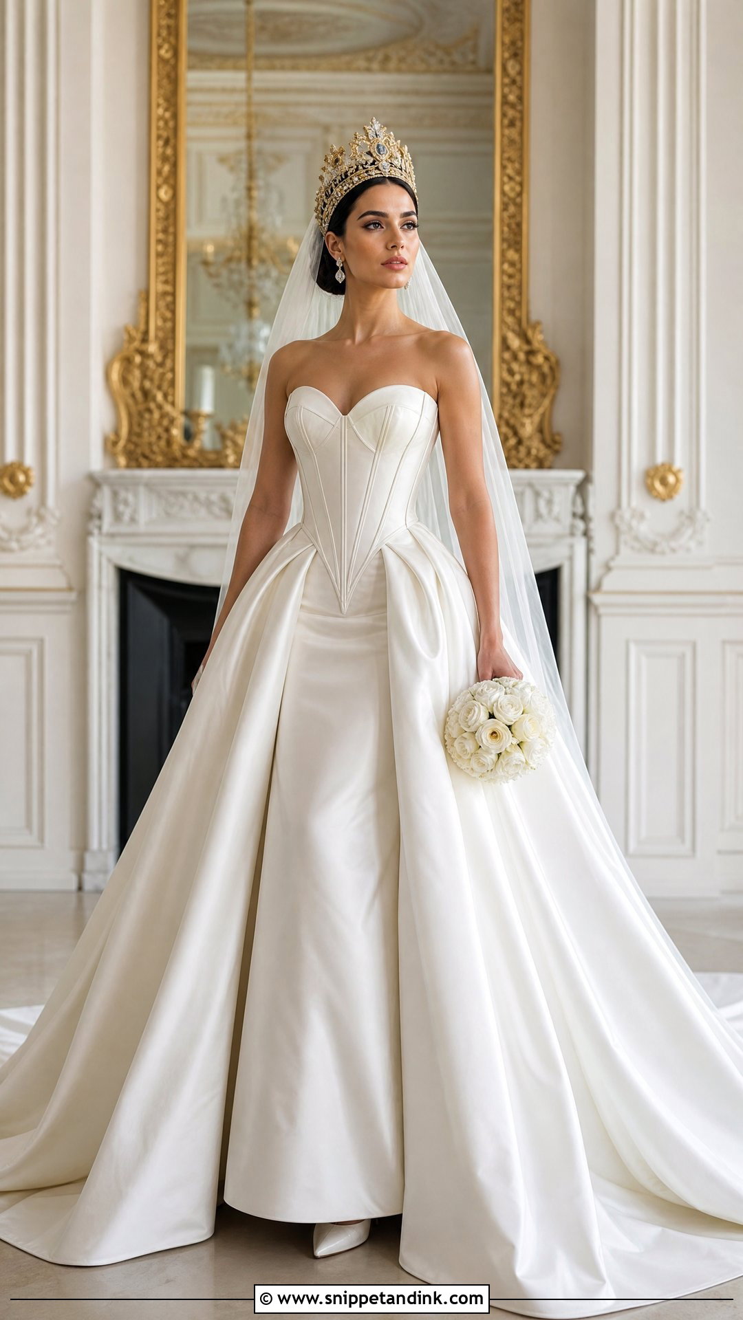 Corset Wedding Dress With Baroque Crown - Snippet and Ink - 20 Wedding Dress with Crown Ideas