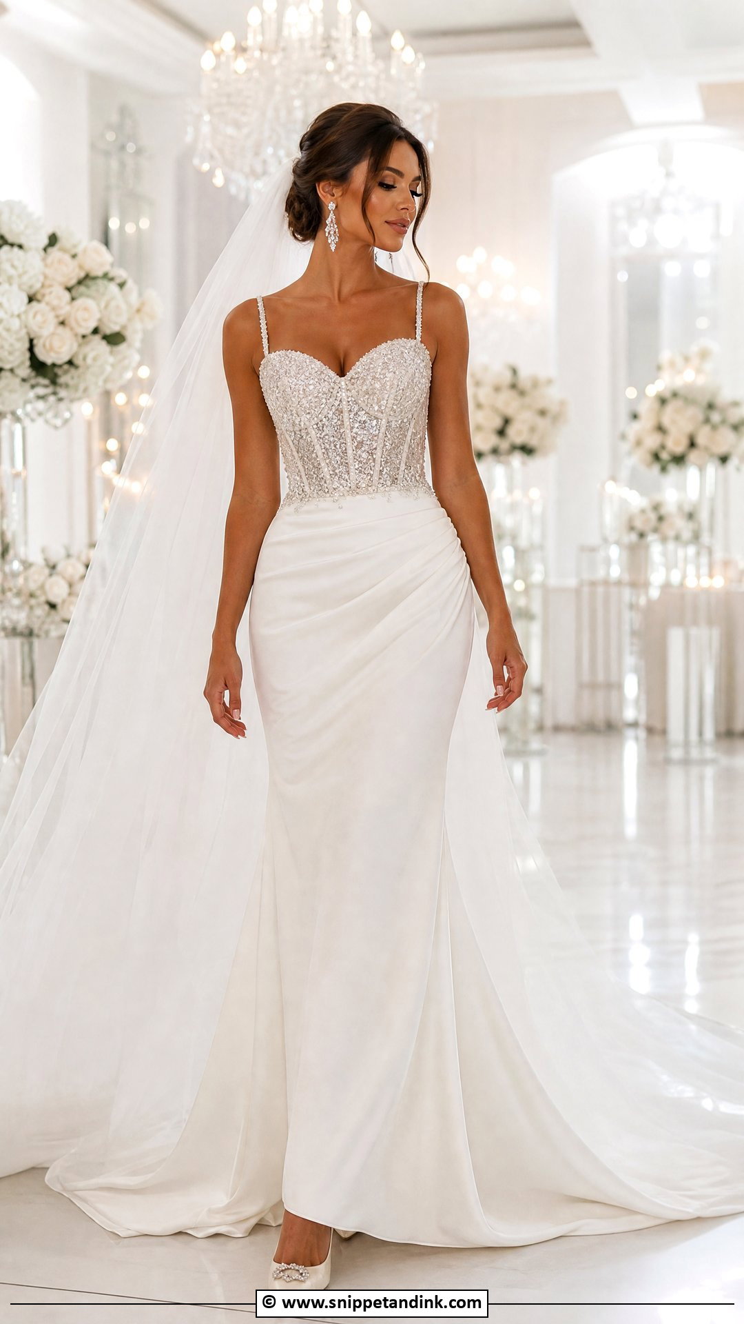 Corset Wedding Dress With Beaded Bodice - Snippet and Ink - 35 Corset Wedding Dress Ideas