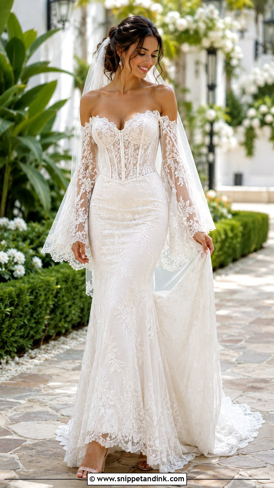 Corset Wedding Dress With Bell Sleeves - Snippet and Ink - 25 Corset Wedding Dress with Sleeves