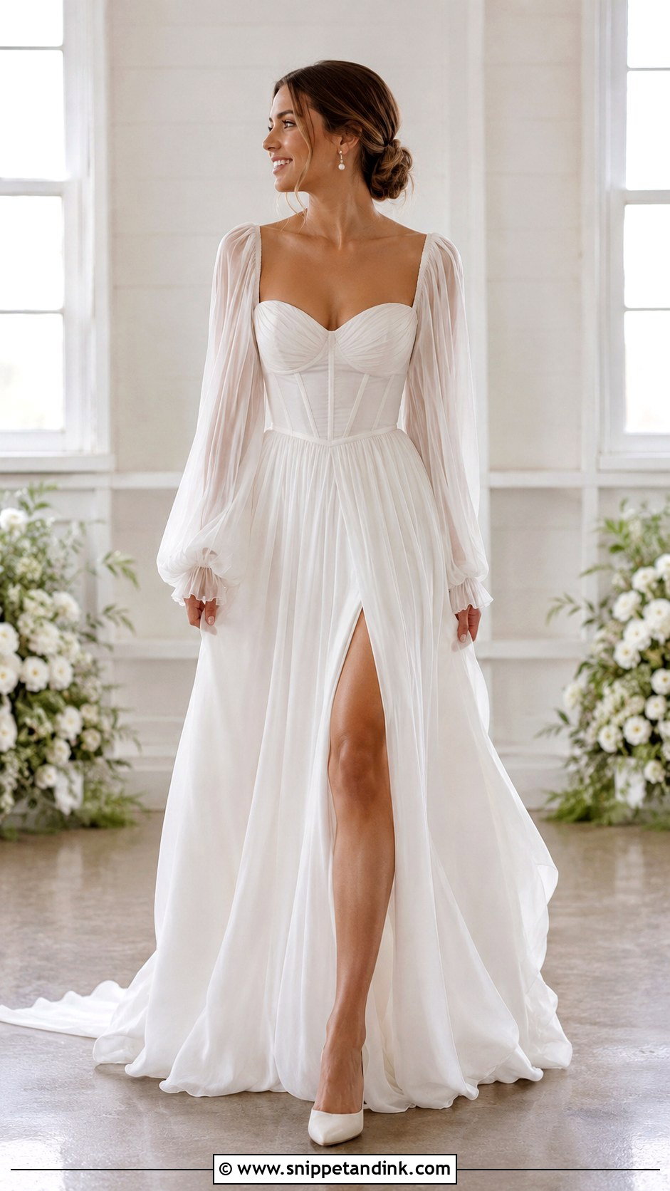 Corset Wedding Dress With Bishop Sleeves - Snippet and Ink - 25 Corset Wedding Dress with Sleeves