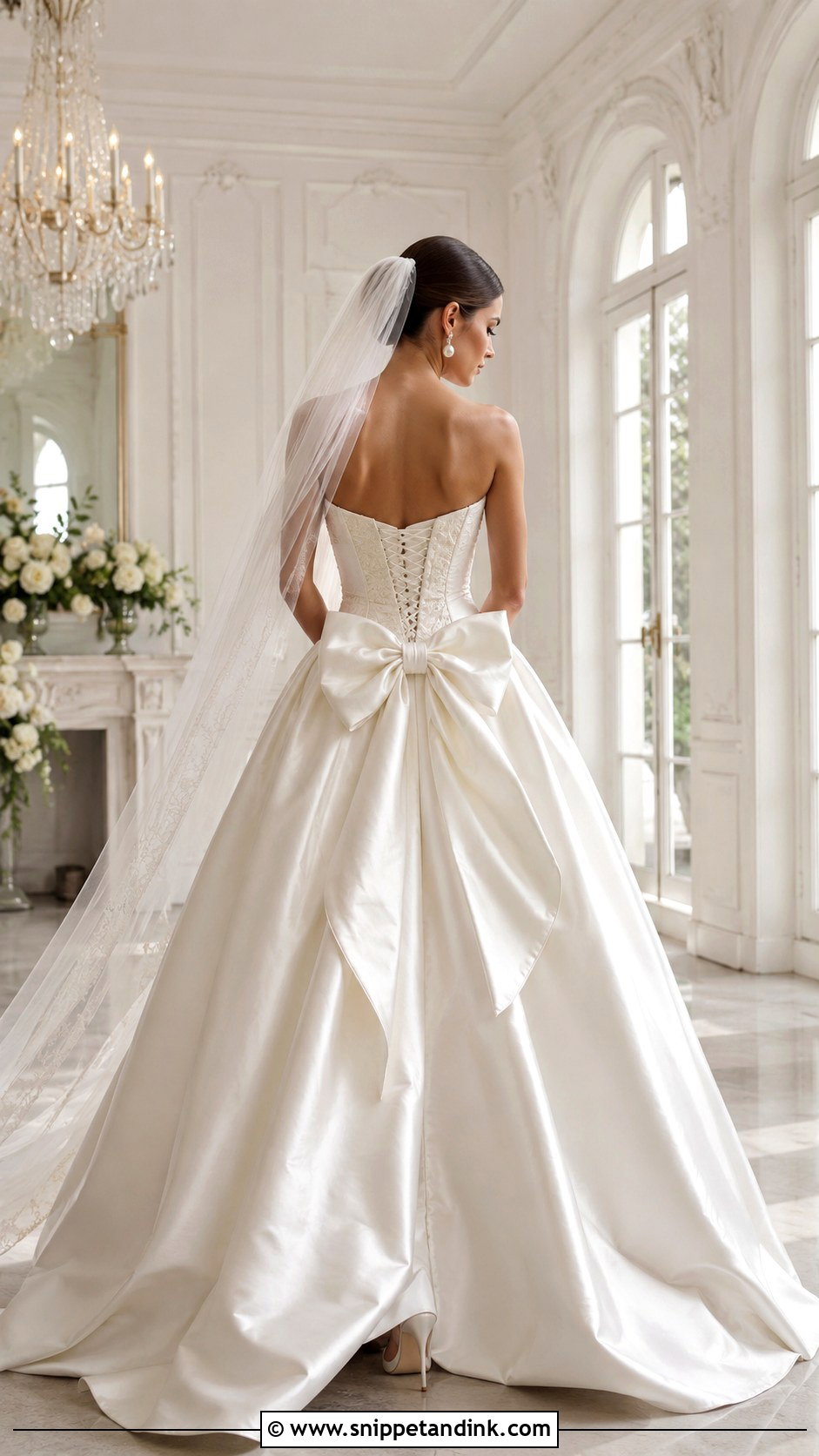 Corset Wedding Dress With Bow Back - Snippet and Ink - 25 Vintage Corset Wedding Dress Ideas