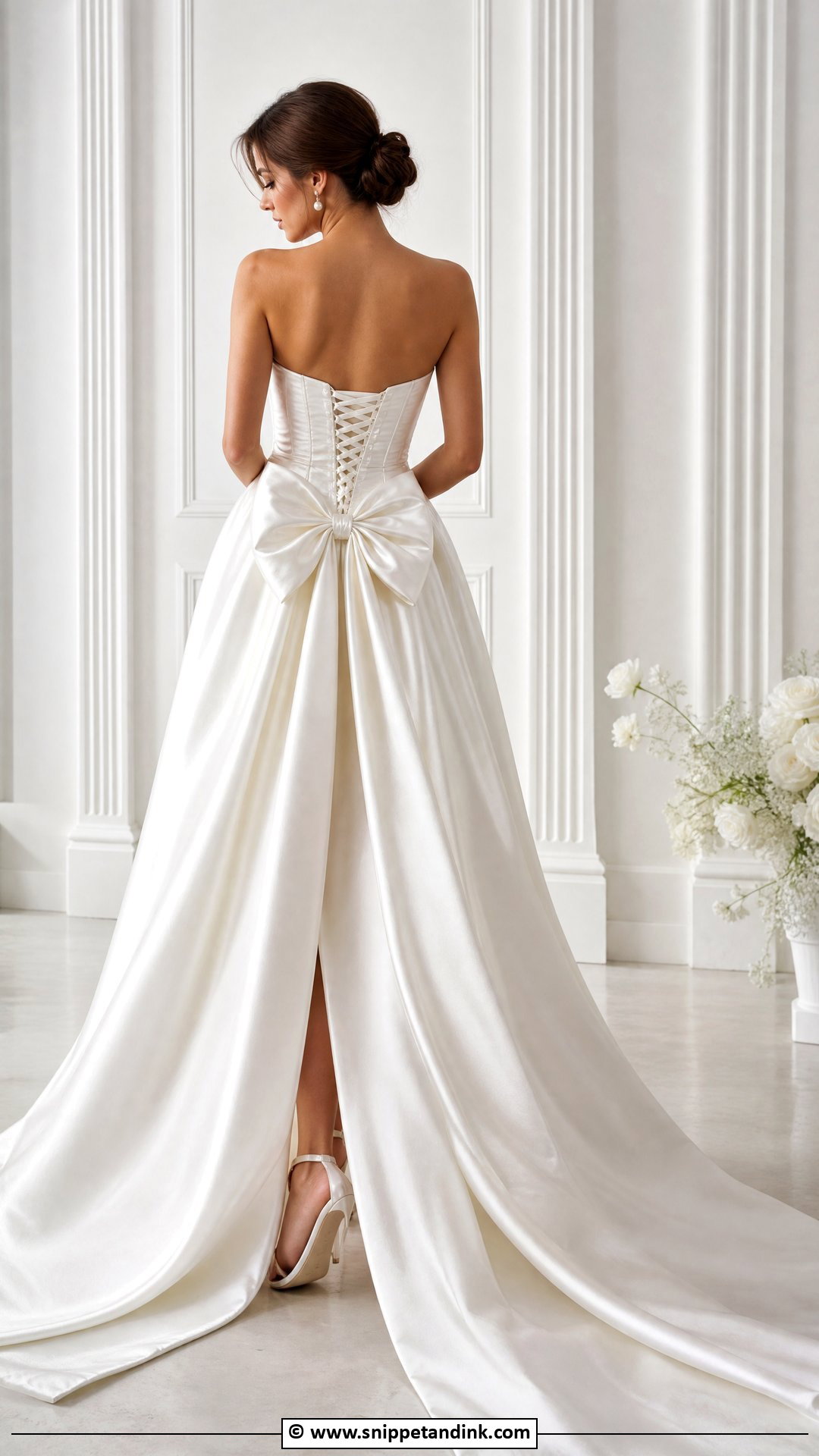 Corset Wedding Dress With Bow Back - Snippet and Ink - 35 Corset Wedding Dress Ideas