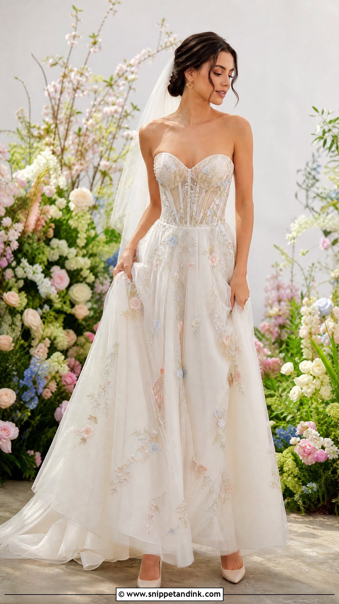 Corset Wedding Dress With Colored Embroidery - Snippet and Ink - 25 Wedding Dress with Corset Ideas