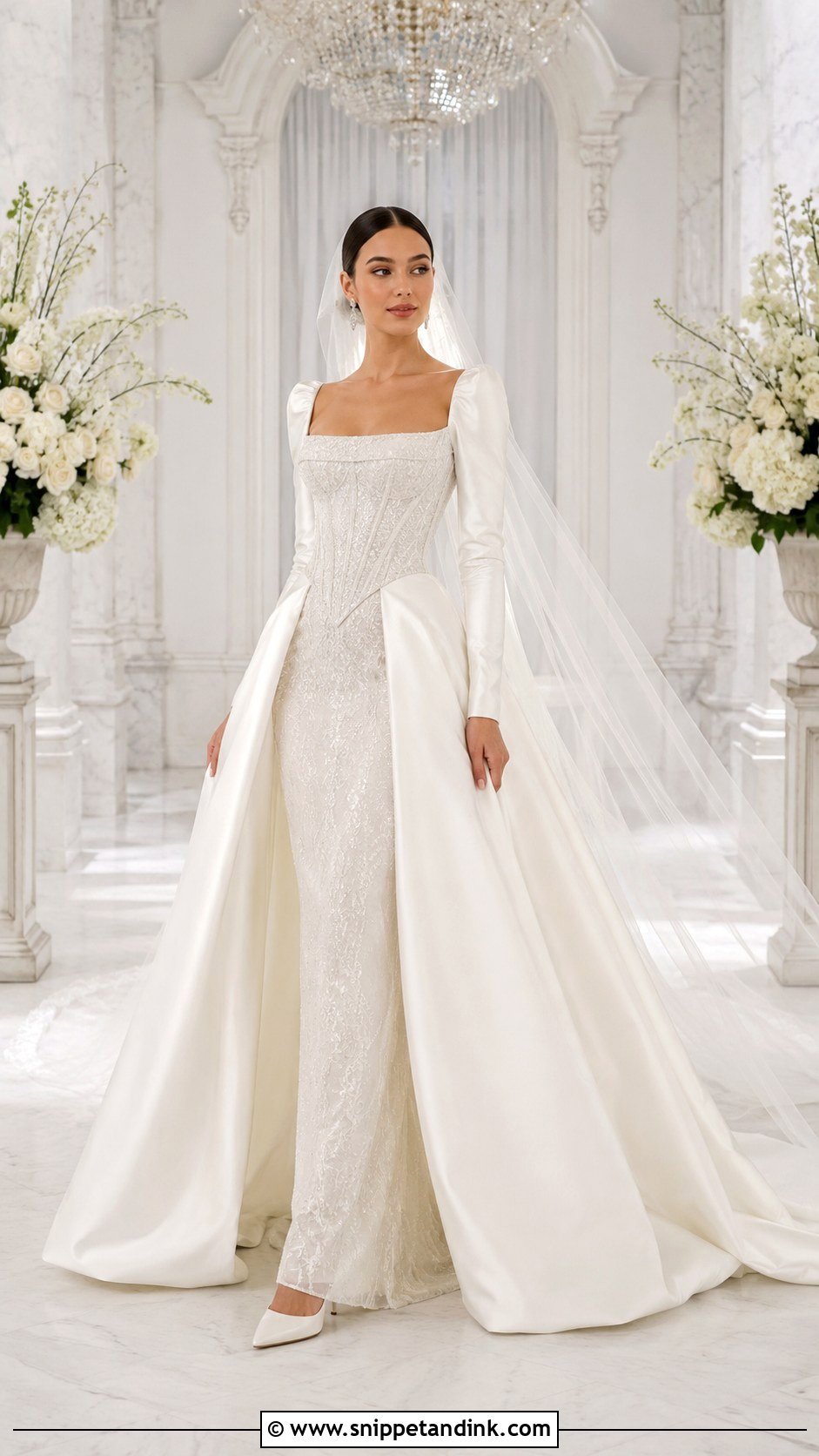Corset Wedding Dress With Detachable Overskirt - Snippet and Ink - 20 January Wedding Dress Ideas