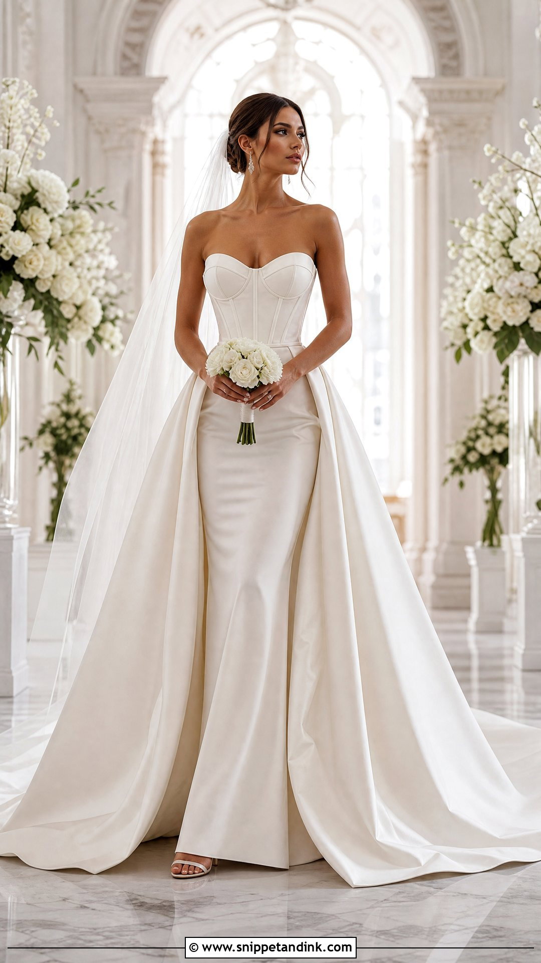 Corset Wedding Dress With Detachable Overskirt - Snippet and Ink - 20 Wedding Dresses with Corset Top
