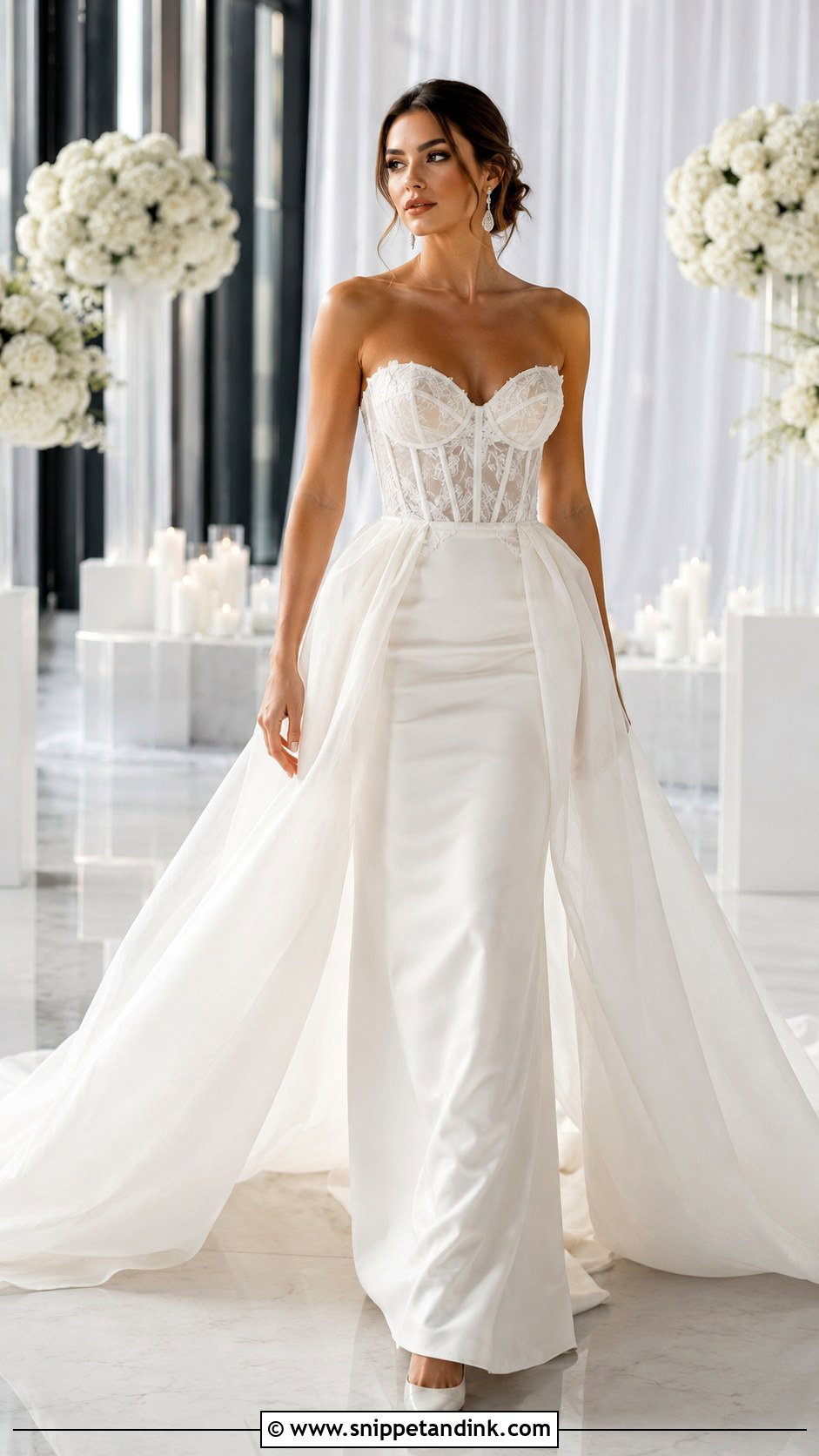 Corset Wedding Dress With Detachable Overskirt - Snippet and Ink - 25 2 in 1 Convertible Wedding Dresses
