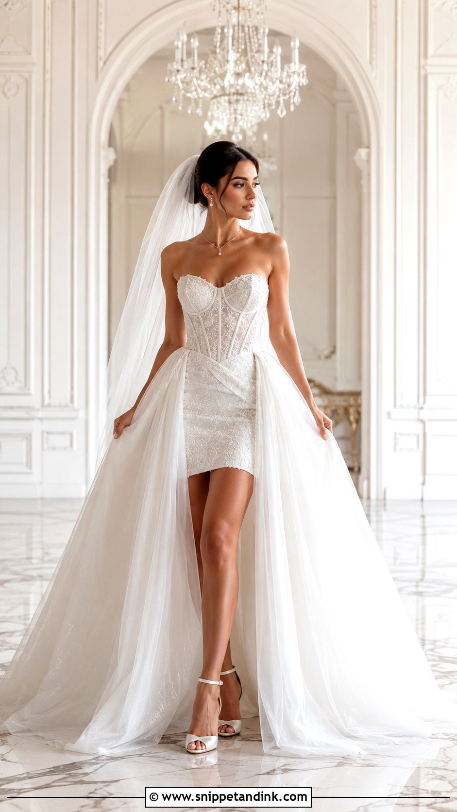Corset Wedding Dress With Detachable Skirt - Snippet and Ink - 25 Two in One Wedding Dress Ideas