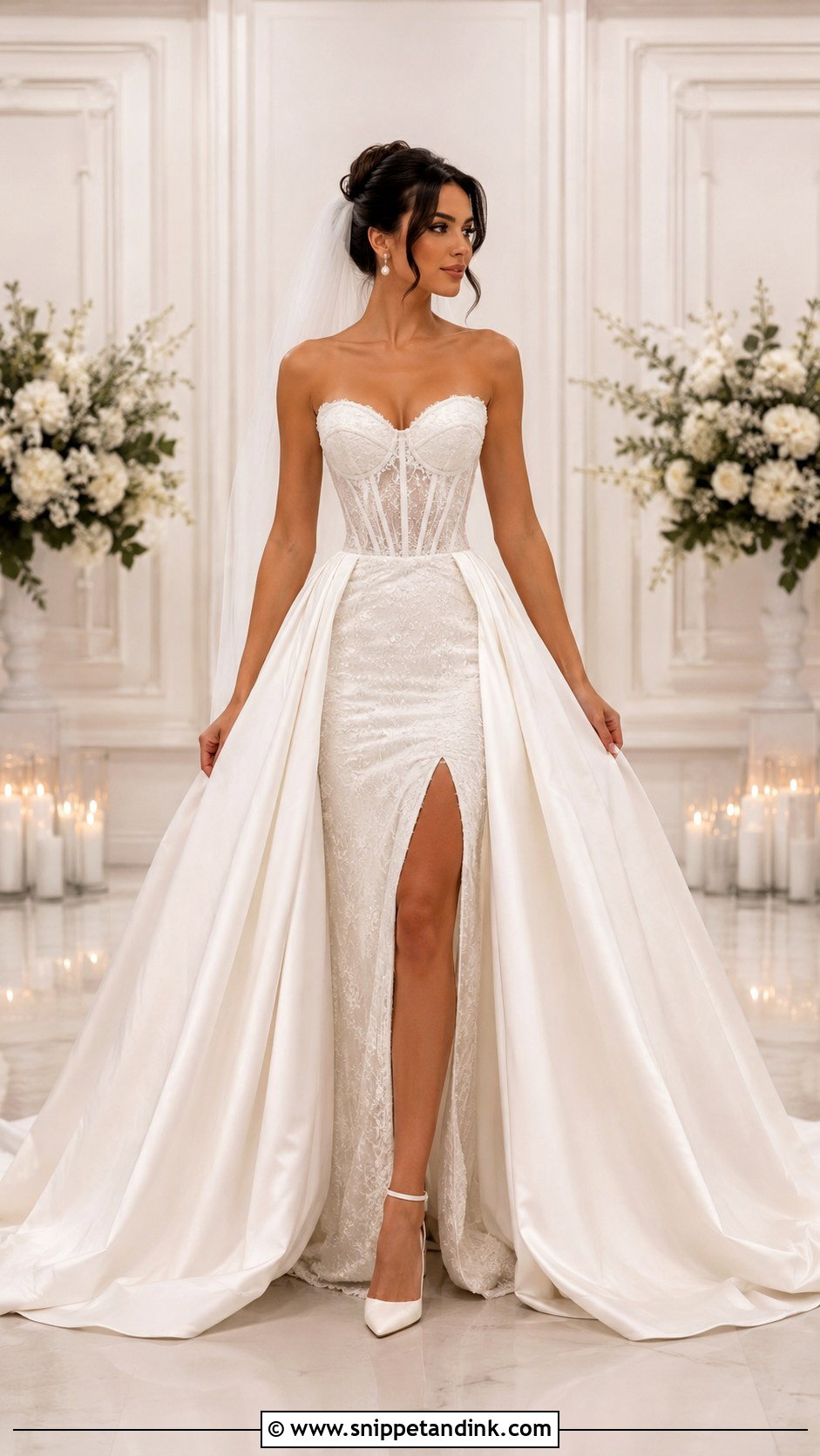 Corset Wedding Dress With Detachable Skirt - Snippet and Ink - 25 Vintage Corset Wedding Dress Ideas