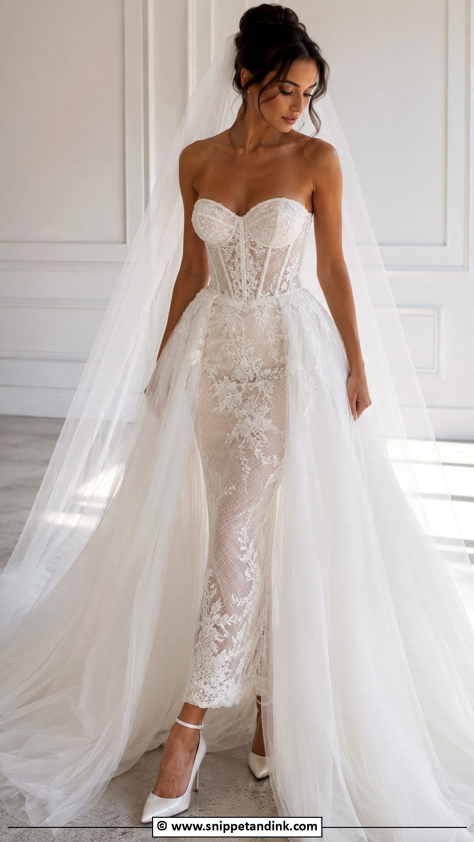 Corset Wedding Dress With Detachable Skirt - Snippet and Ink - 30 2 in 1 Wedding Dress Ideas