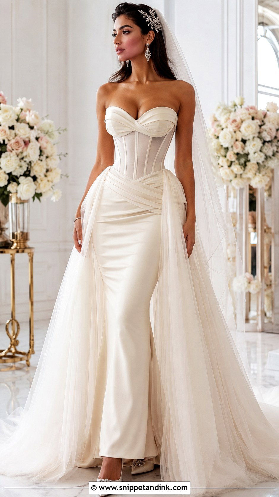 Corset Wedding Dress With Detachable Tulle Skirt - Snippet and Ink - 20 Wedding Dresses with Detachable Skirt