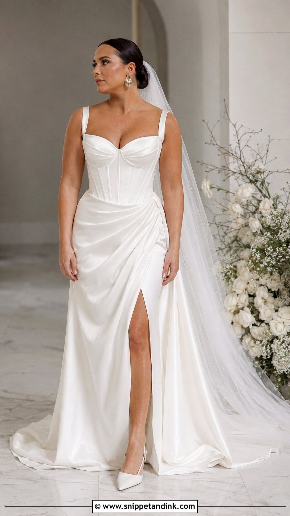 Corset Wedding Dress With Draped Skirt - Snippet and Ink - 20 Midsize Bride Wedding Dress Ideas