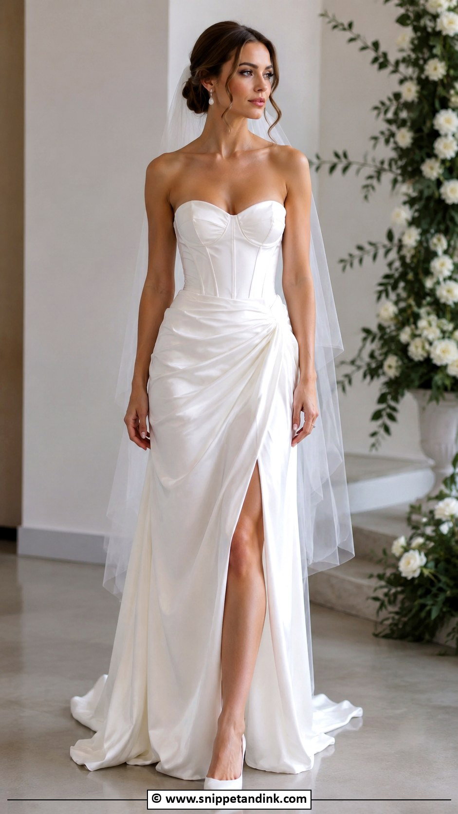 Corset Wedding Dress With Draped Skirt - Snippet and Ink - 30 Corset Wedding Dresses