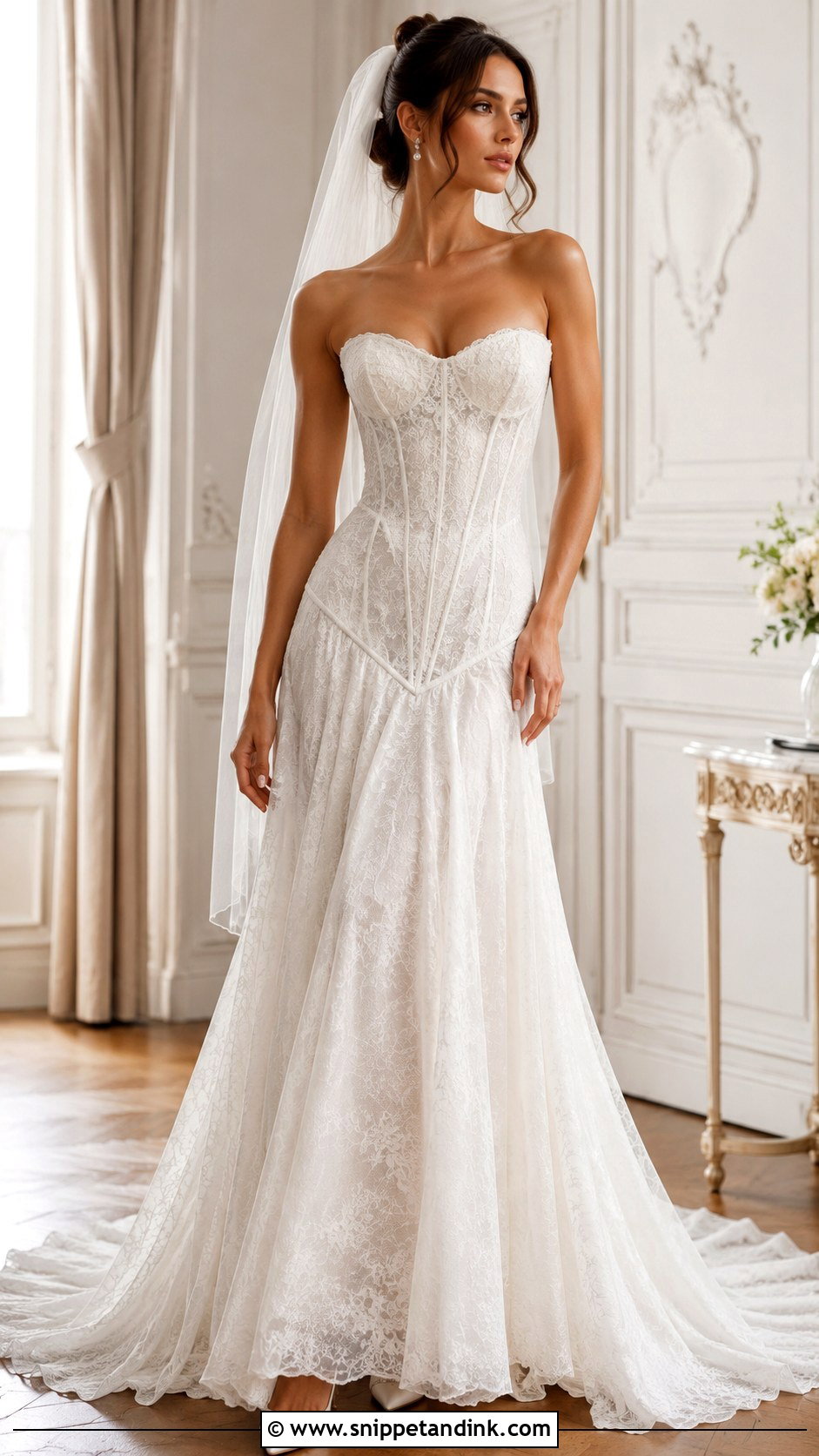 Corset Wedding Dress With Drop Waist - Snippet and Ink - 25 Vintage Corset Wedding Dress Ideas