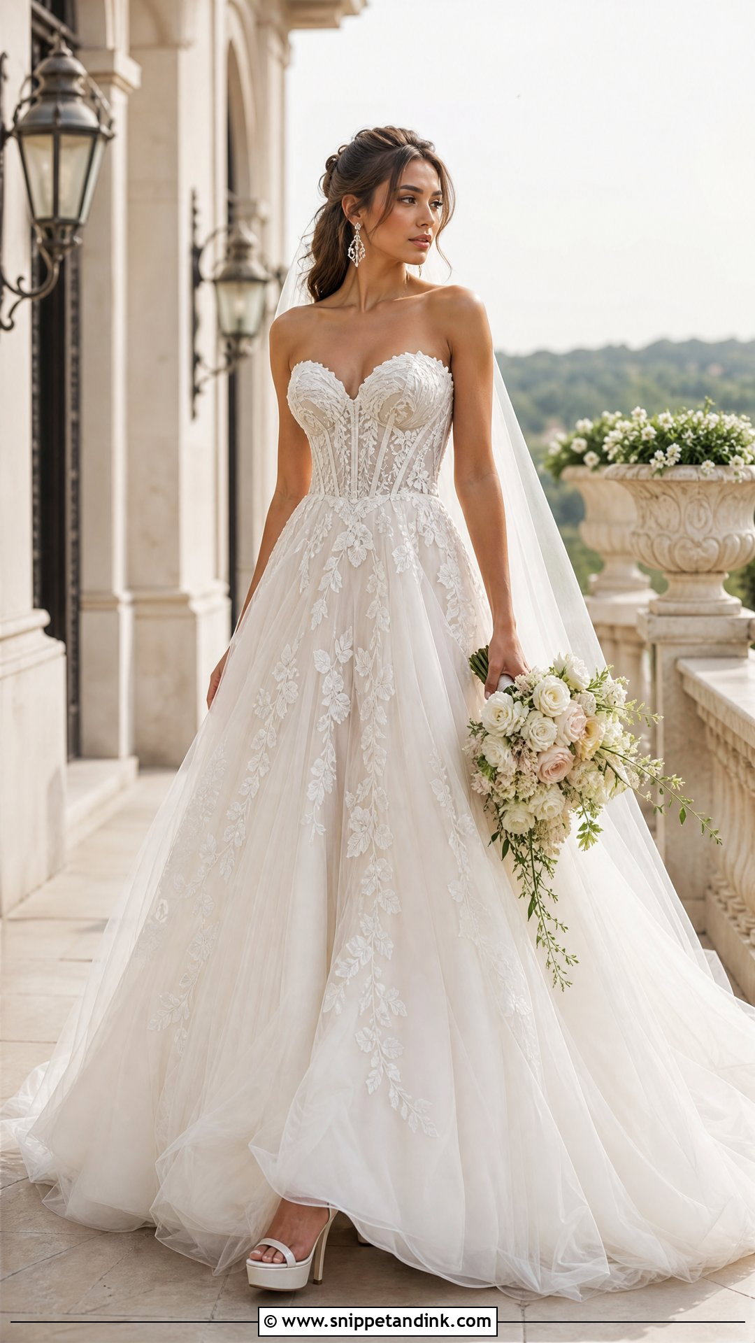 Corset Wedding Dress With Embroidered Flowers - Snippet and Ink - 20 Wedding Dress with Embroidered Flowers