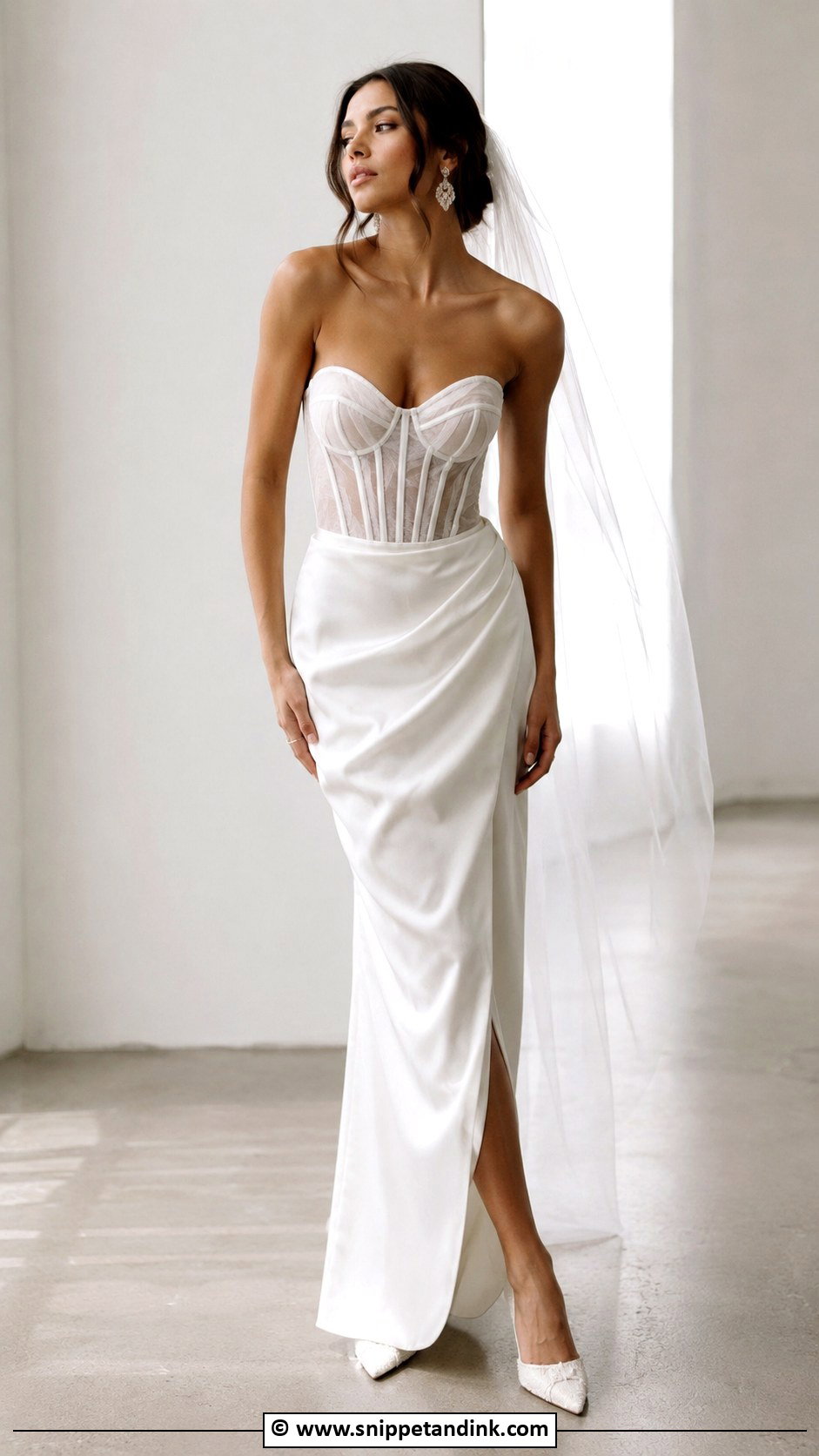 Corset Wedding Dress With Exposed Boning - Snippet and Ink - 30 Corset Wedding Dresses
