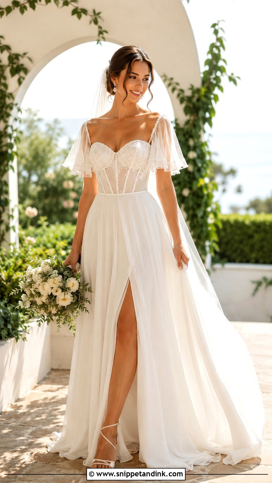Corset Wedding Dress With Flutter Sleeves - Snippet and Ink - 25 Corset Wedding Dress with Sleeves