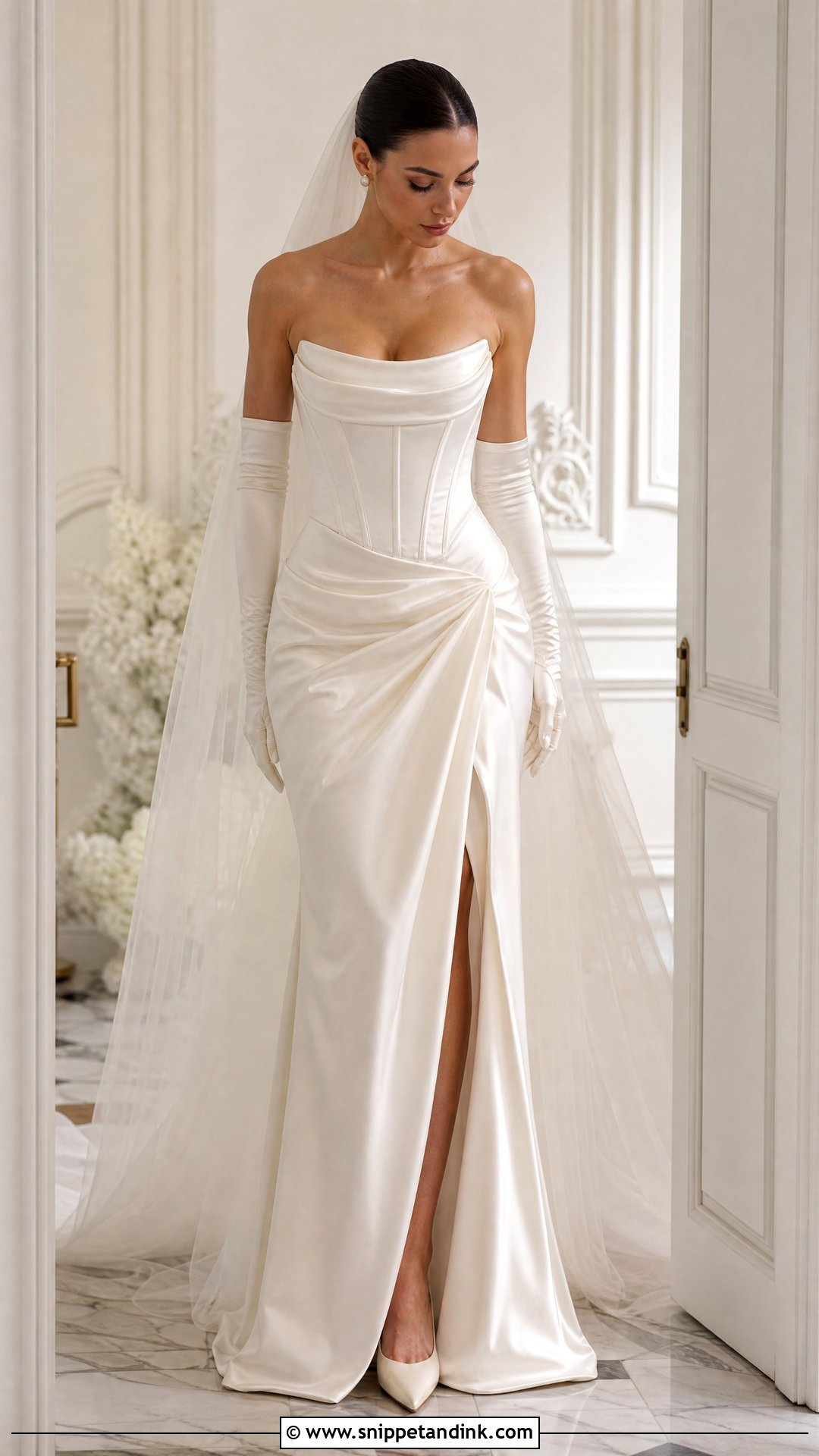 Corset Wedding Dress With Gloves - Snippet and Ink - 25 Wedding Corset Ideas