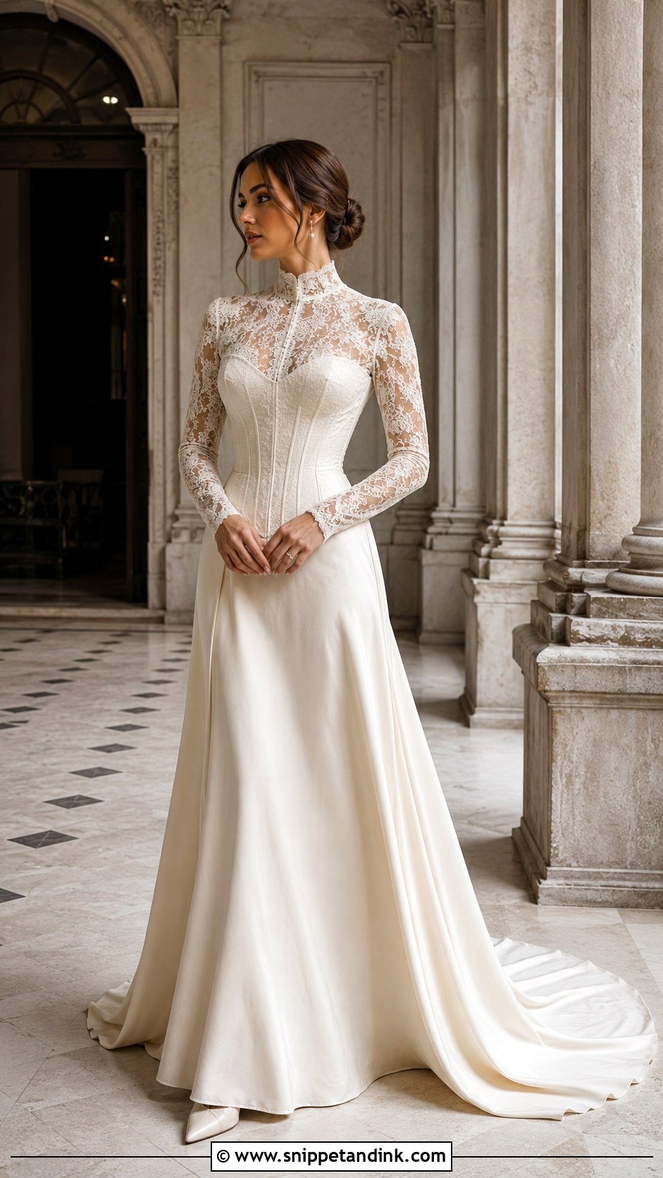 Corset Wedding Dress With High Neck - Snippet and Ink - 25 Vintage Corset Wedding Dress Ideas