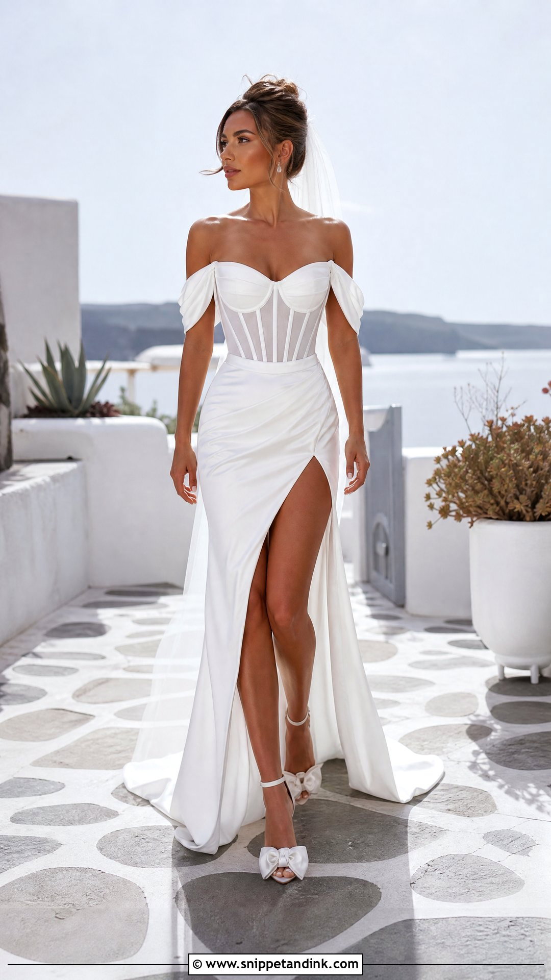 Corset Wedding Dress With High Slit Skirt - Snippet and Ink - 25 Wedding Dress with Corset Ideas