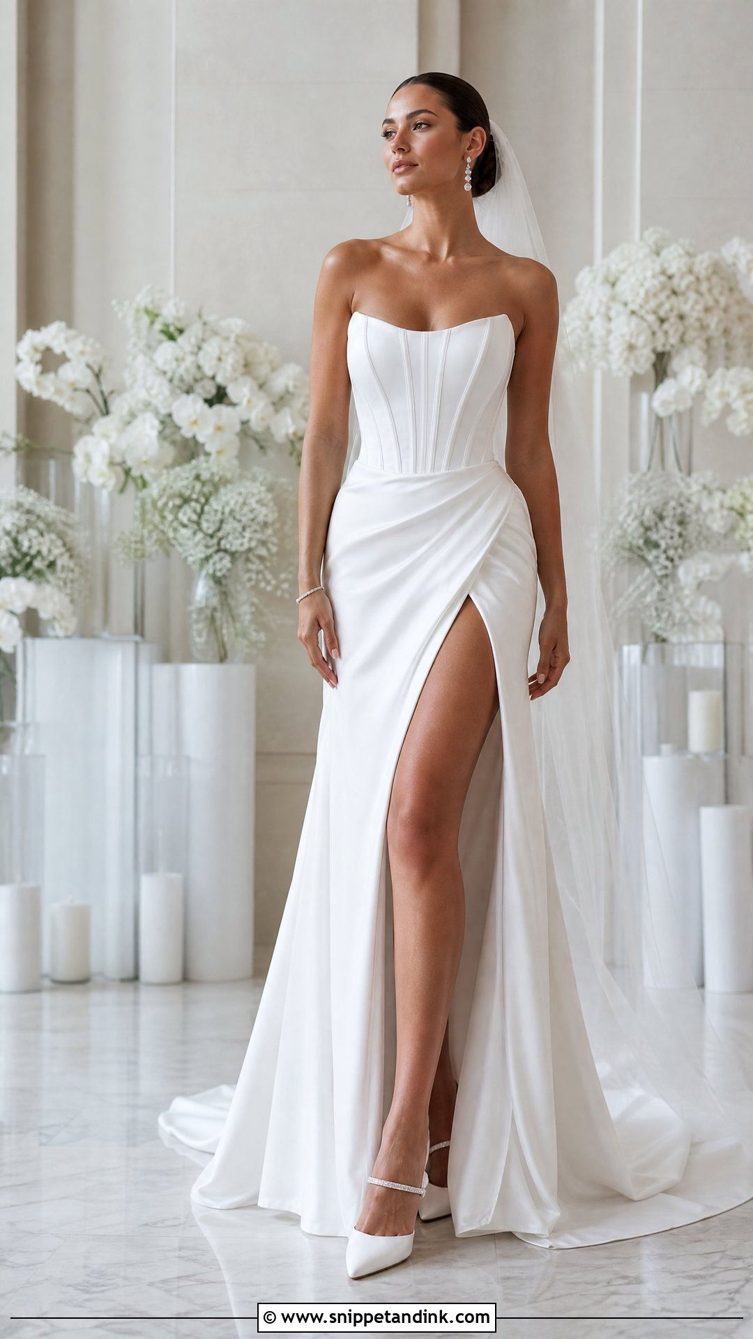 Corset Wedding Dress With High Split - Snippet and Ink - 20 Wedding Dress with Split Ideas