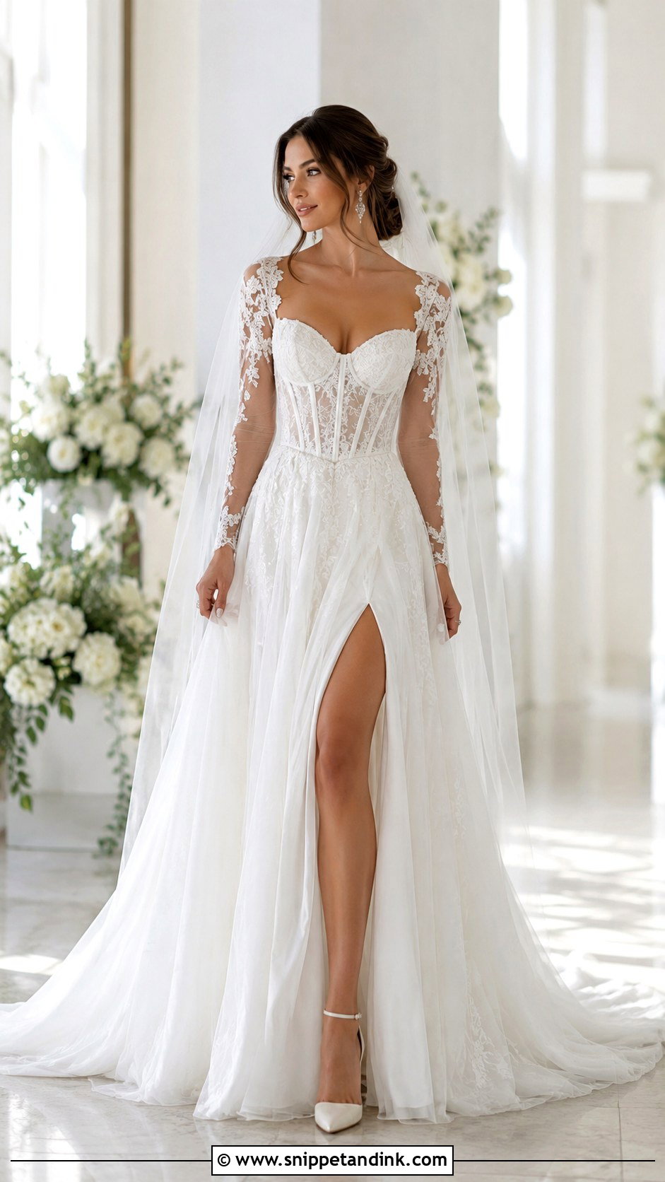 Corset Wedding Dress With Illusion Sleeves - Snippet and Ink - 25 Corset Wedding Dress with Sleeves