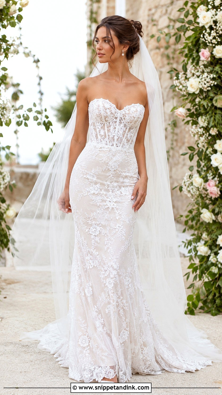 Corset Wedding Dress With Lace Overlay - Snippet and Ink - 25 Vintage Corset Wedding Dress Ideas